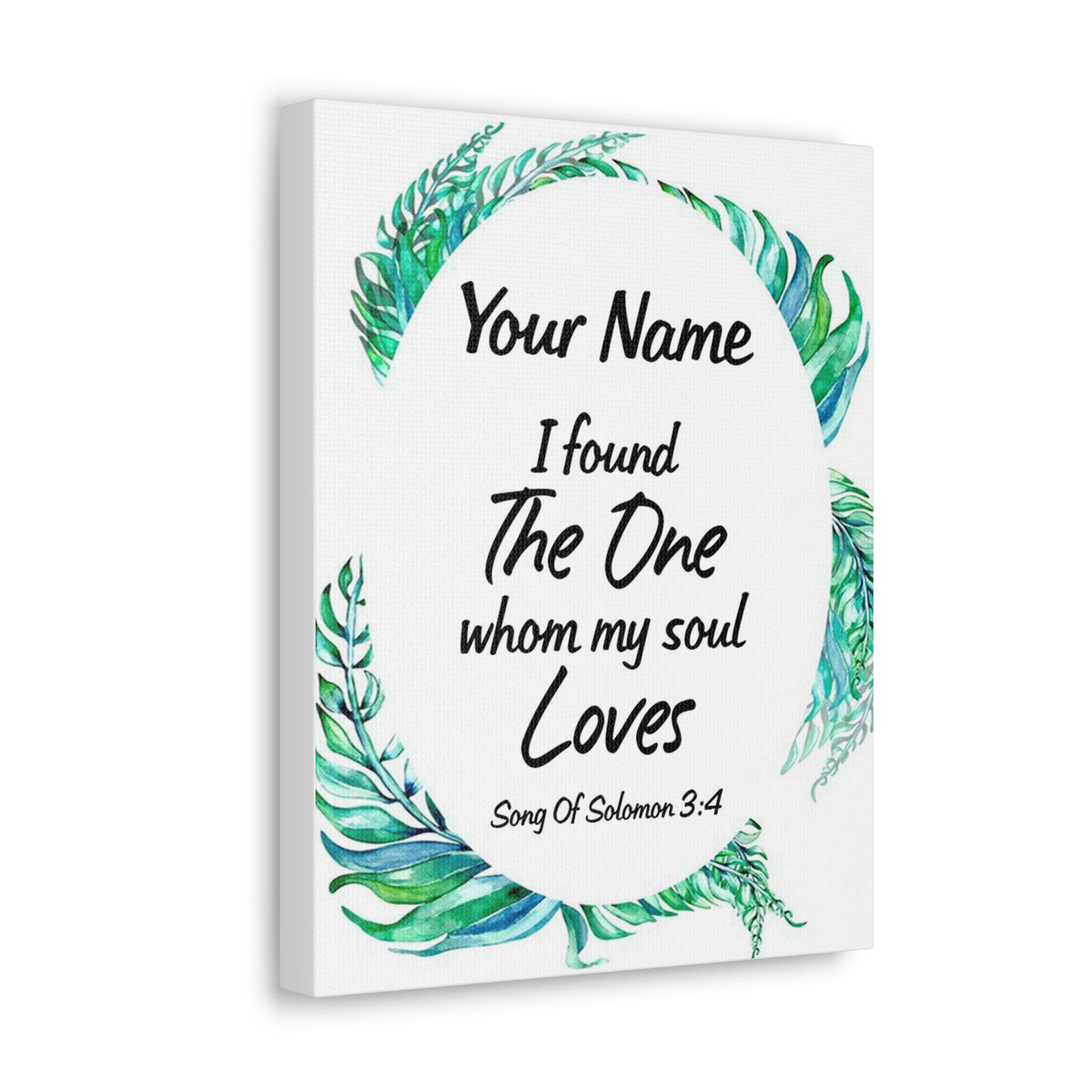 Personalized Soulmate Song Of Solomon 3:4 Bible Chapter Canvas Christian Wall Art Ready to Hang-Express Your Love Gifts
