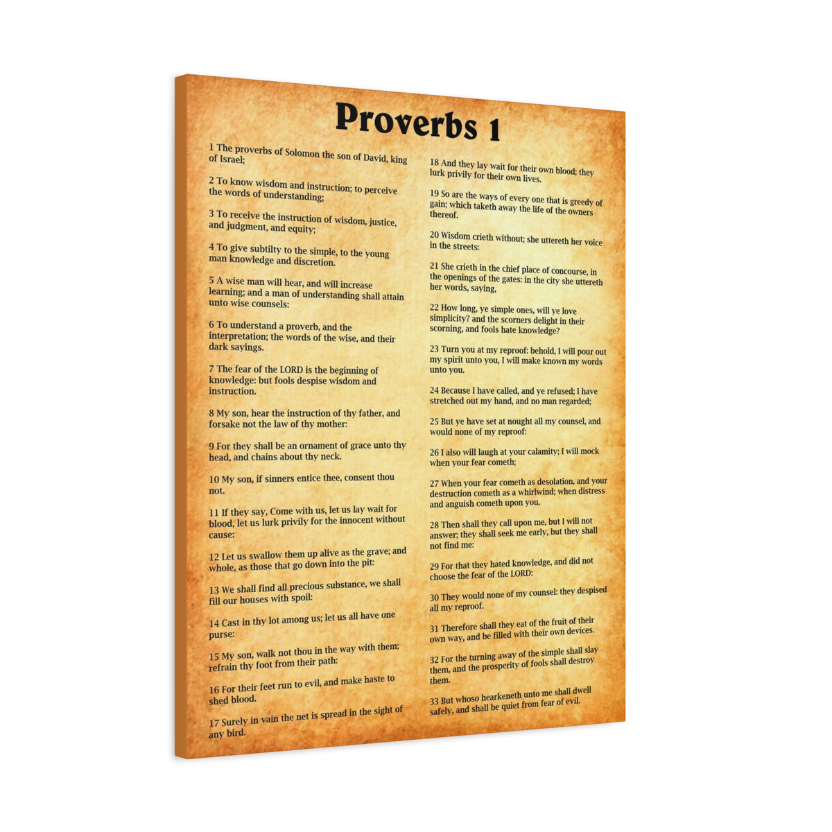Scripture Walls Proverbs Chapter 1 Gold Bible Canvas Christian Wall Art Ready to Hang Unframed-Express Your Love Gifts