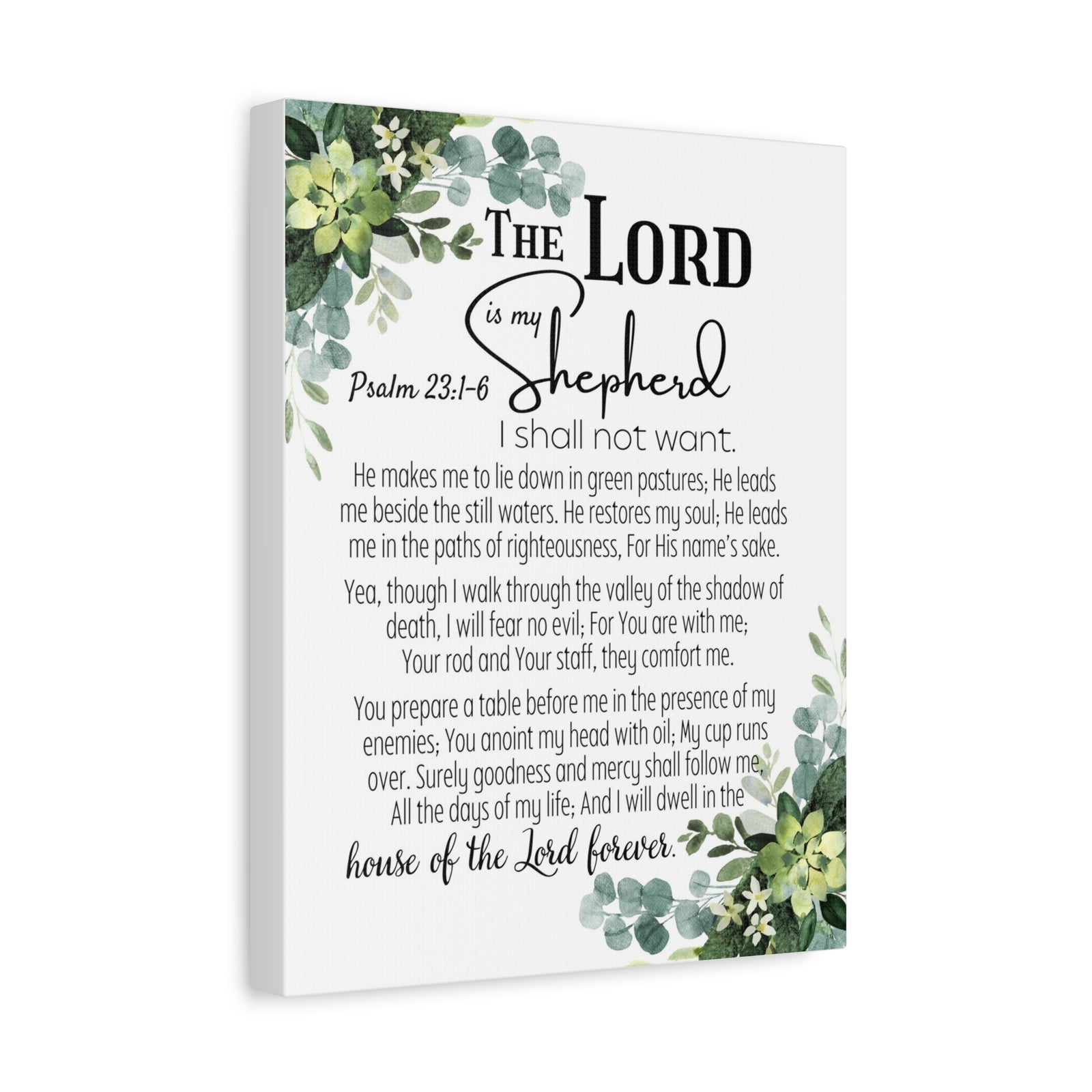 Scripture Walls Psalm 23:1-6 I Shall Not Want Bible Verse Canvas Christian Wall Art Ready to Hang Unframed-Express Your Love Gifts