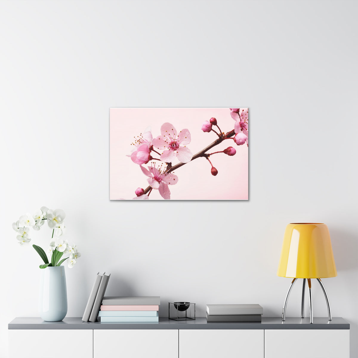 Cherry Blossom Branch Forest Floral Nature Photography Canvas Wall Art for Home Decor Ready-to-Hang-Express Your Love Gifts