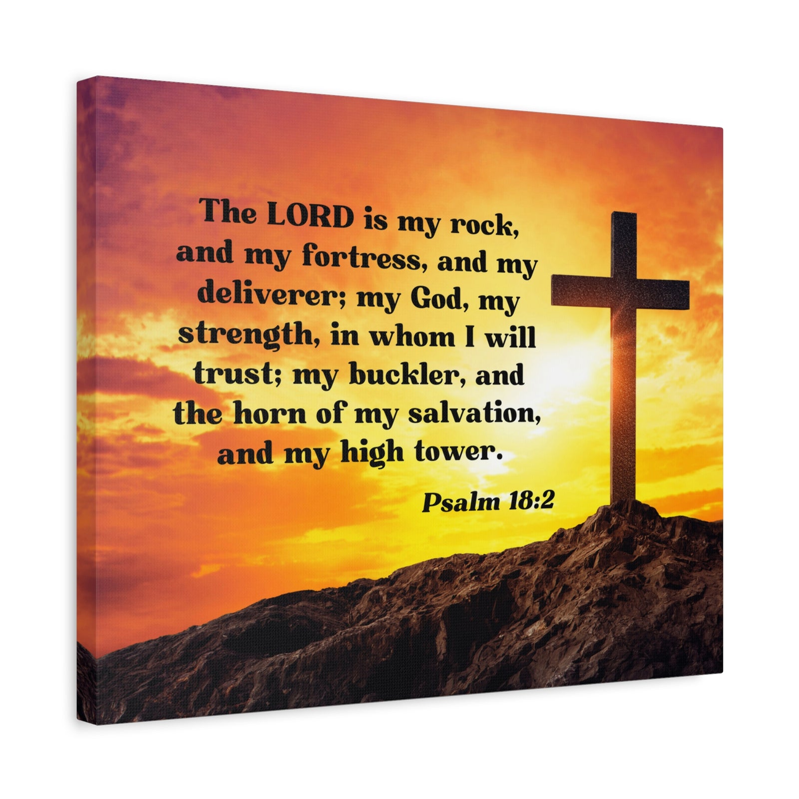 Scripture Walls My God Psalm 18:2 Bible Verse Canvas Christian Wall Art Ready to Hang-Express Your Love Gifts