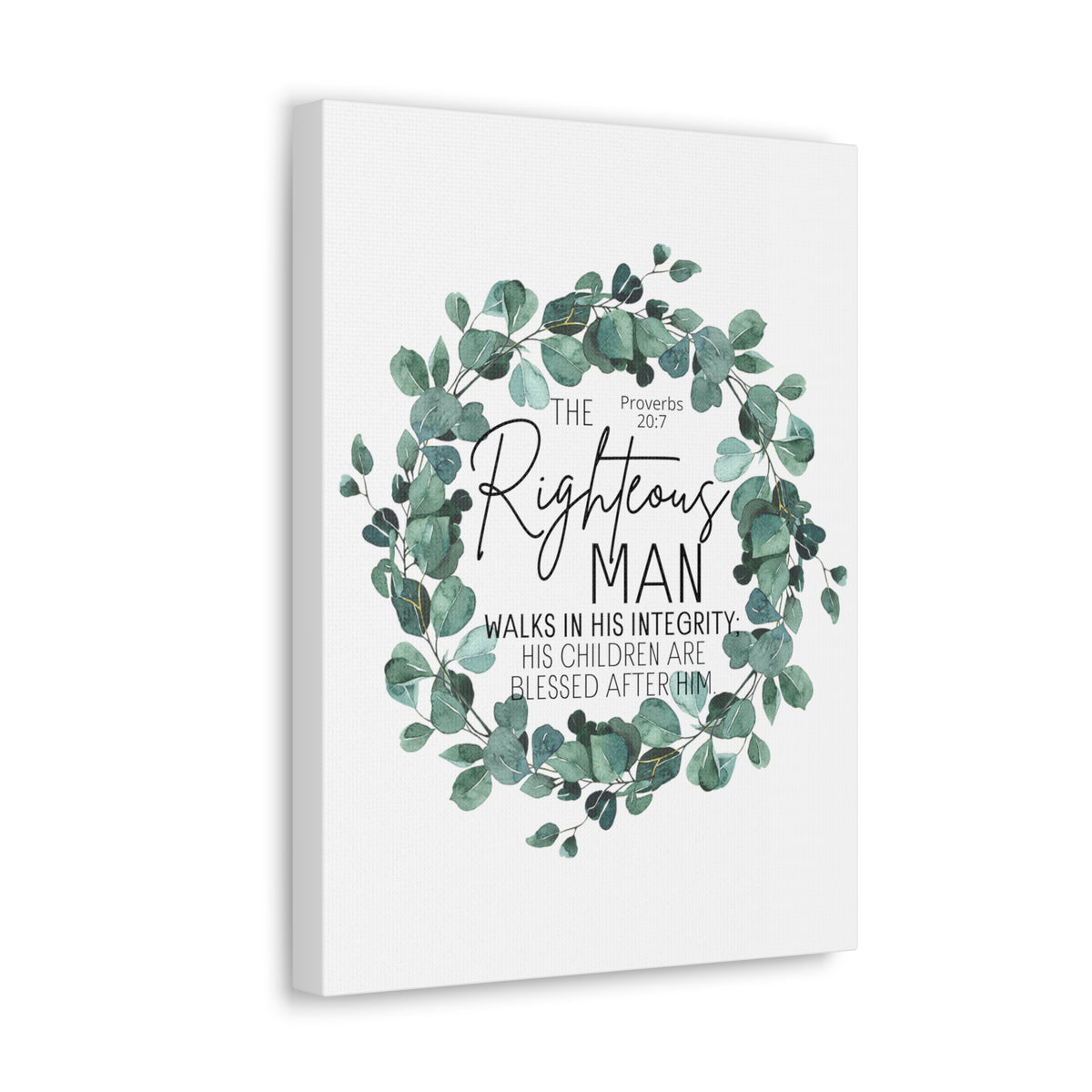 Scripture Walls Proverbs 20:7 The Righteous Man Bible Verse Canvas Christian Wall Art Ready to Hang Unframed-Express Your Love Gifts