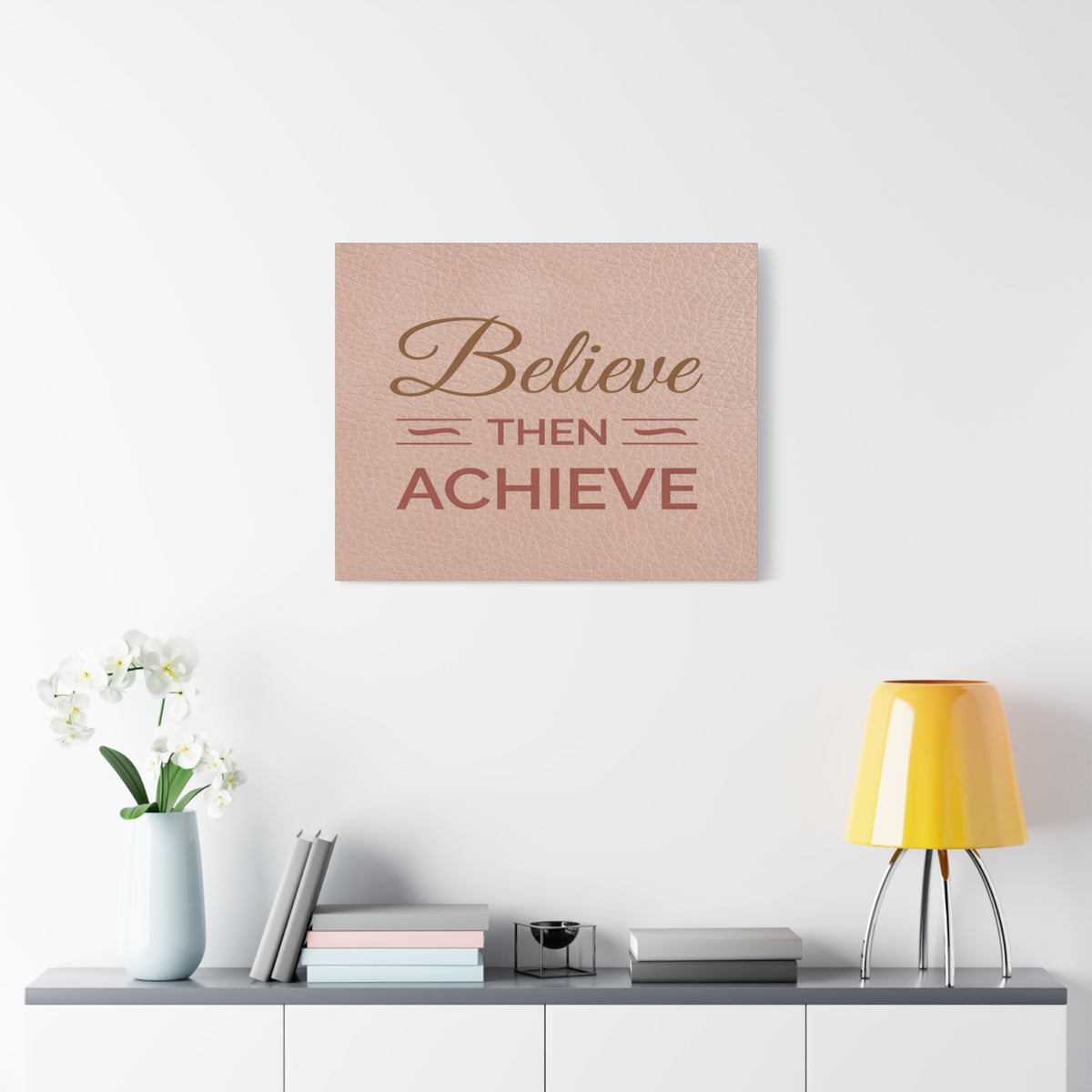 Believe Then Achieve Inspirational Motivational Quote Canvas Wall Art for Home Decor Ready-to-Hang-Express Your Love Gifts