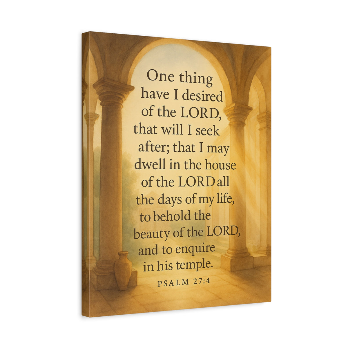 Bible Verse Canvas Psalm 27:4 Christian Home Décor Wall Art Scripture Ready to Hang Faith Print-Express Your Love Gifts