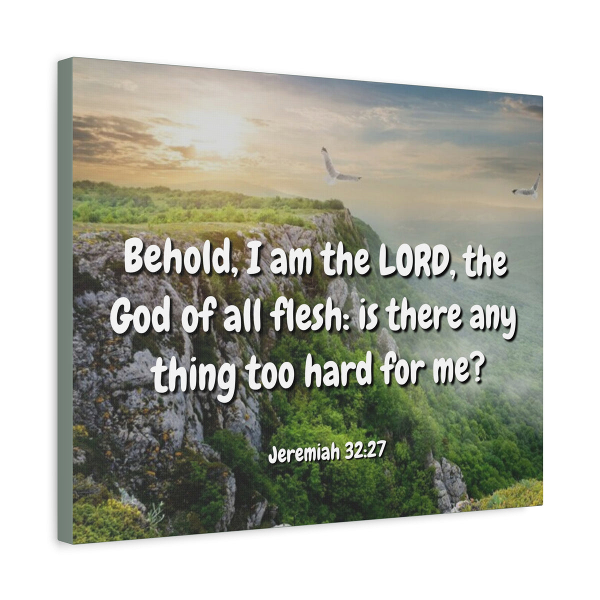 Scripture Canvas The Lord Jeremiah 32:27 Christian Wall Art Bible Verse Print Ready to Hang