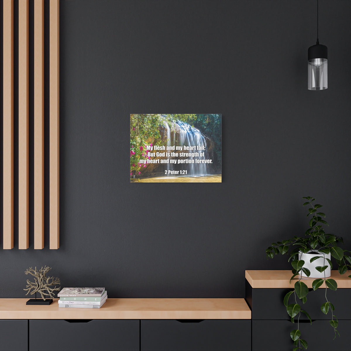 Scripture Canvas My Flesh and My Heart Psalm 73:26 Christian Wall Art Bible Verse Print Ready to Hang-Express Your Love Gifts