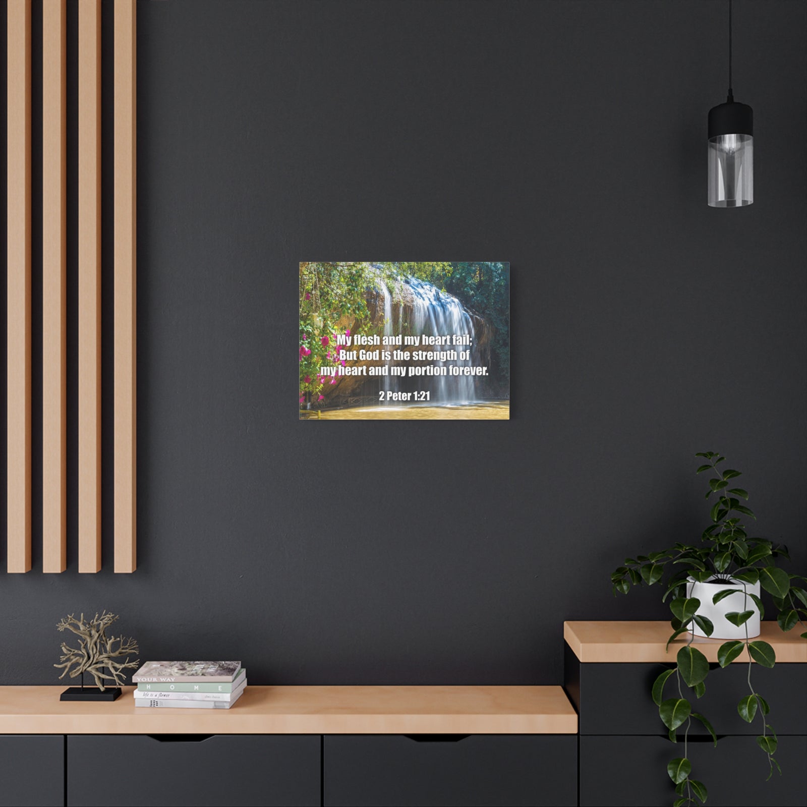 Scripture Canvas My Flesh and My Heart Psalm 73:26 Christian Wall Art Bible Verse Print Ready to Hang-Express Your Love Gifts