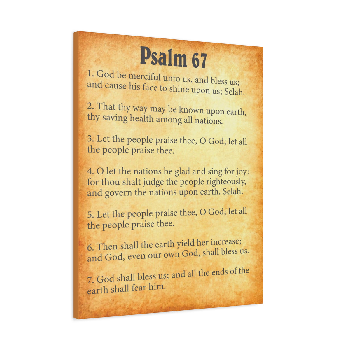Scripture Walls Psalm 67 Gold Bible Chapter Canvas Christian Wall Art Ready to Hang-Express Your Love Gifts
