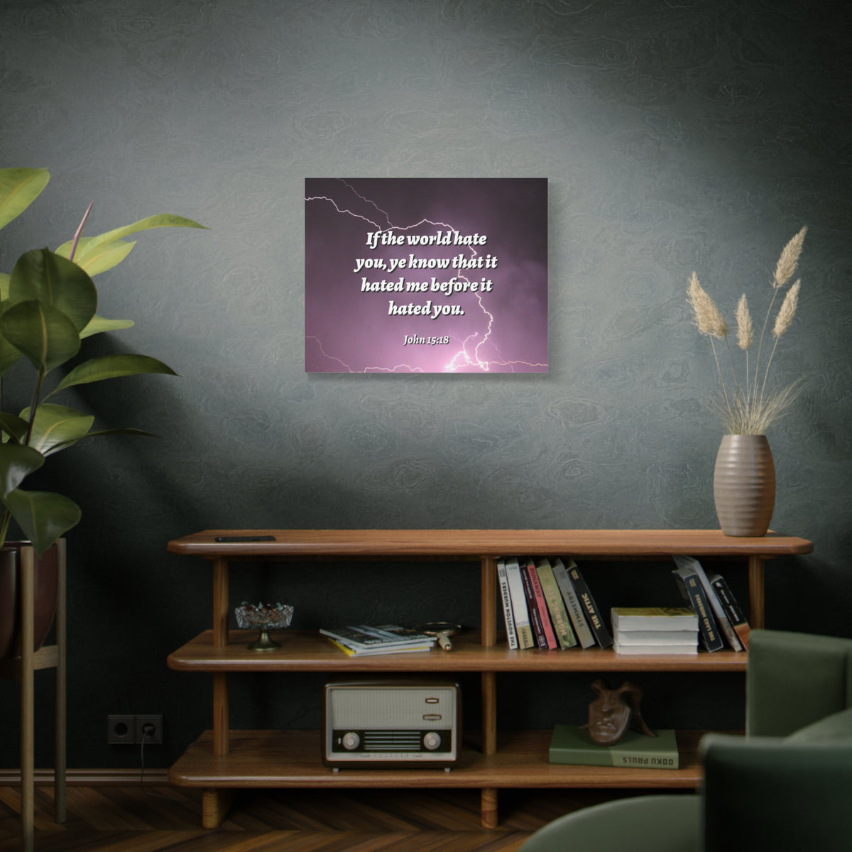 Scripture Canvas The World John 15:18 Christian Wall Art Bible Verse Print Ready to Hang-Express Your Love Gifts