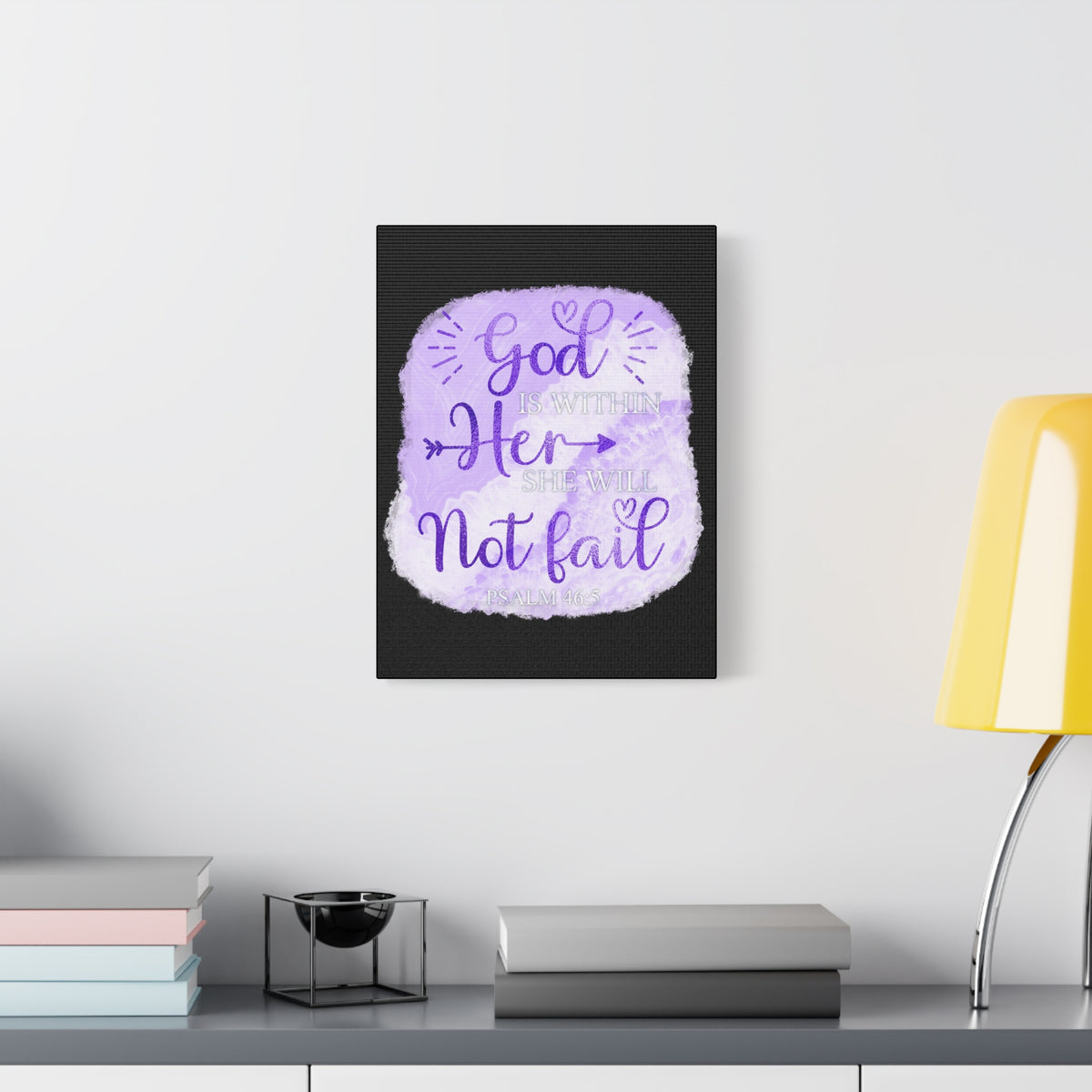 Scripture Walls Psalm 46:5 God is Within Her Bible Verse Canvas Christian Wall Art Ready to Hang Unframed-Express Your Love Gifts