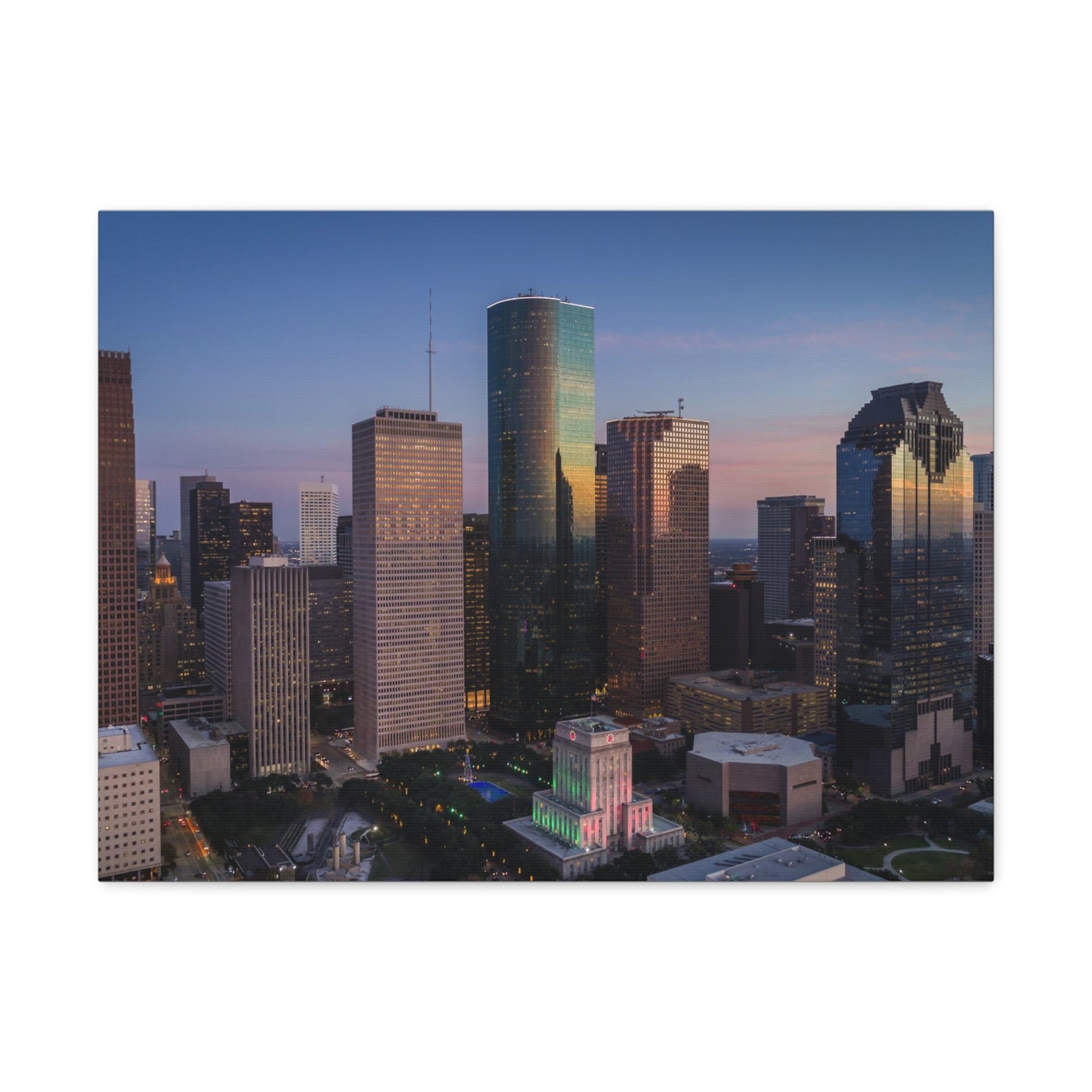 Houston Night Skyline Canvas Artwork High-Quality Breathtaking Stunning Cityscape for Home Decor Ready to Hang-Express Your Love Gifts