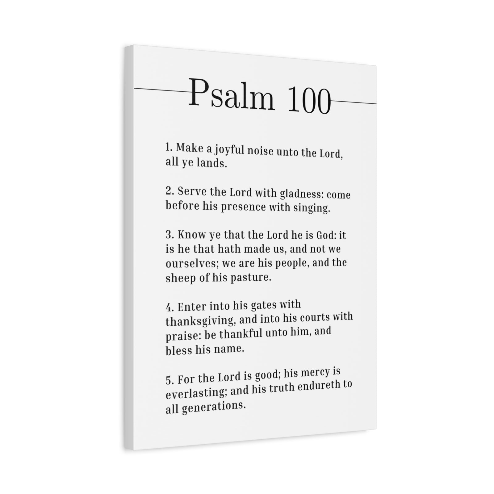 Scripture Canvas Serve The Lord With Gladness Psalm 100 Christian Wall Art Bible Verse Print Ready to Hang-Express Your Love Gifts