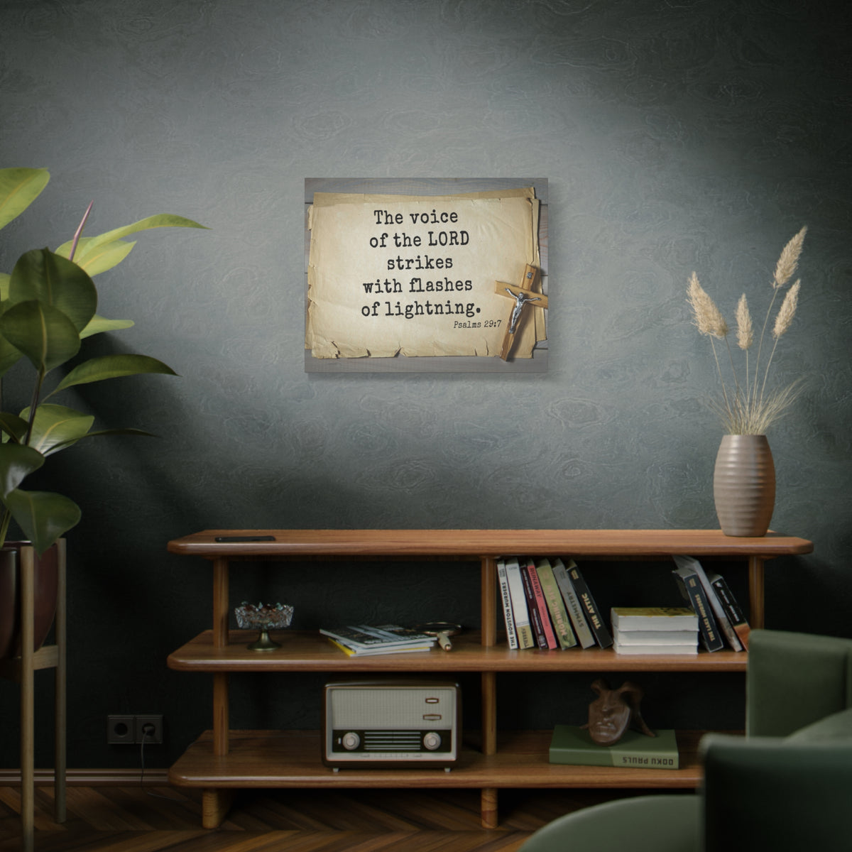 Scripture Walls Voice Of The Lord Psalms 29:7 Bible Verse Canvas Christian Wall Art Ready to Hang-Express Your Love Gifts