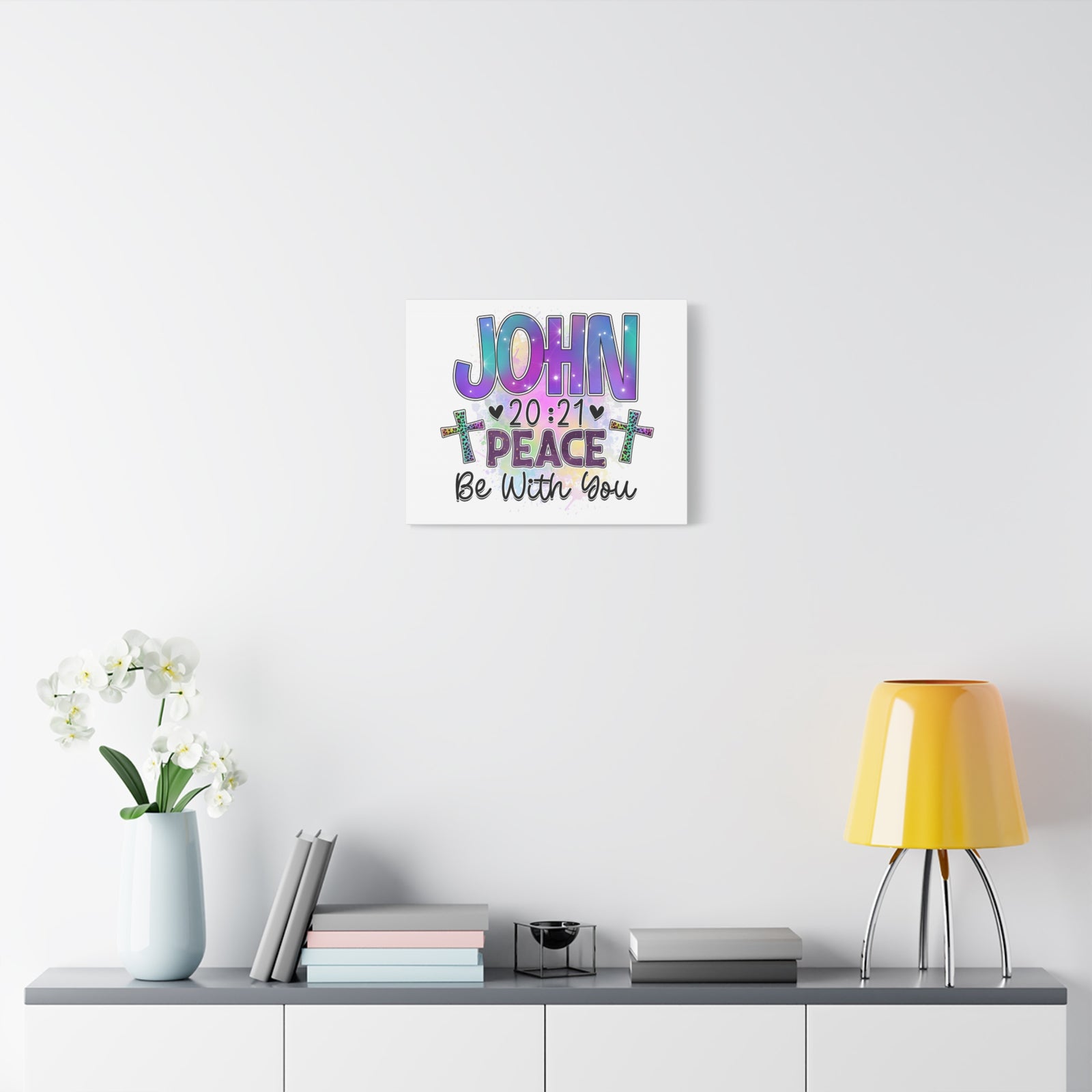 Scripture Walls John 20:21 Peace Be With You Bible Verse Canvas Christian Wall Art Ready to Hang Unframed-Express Your Love Gifts