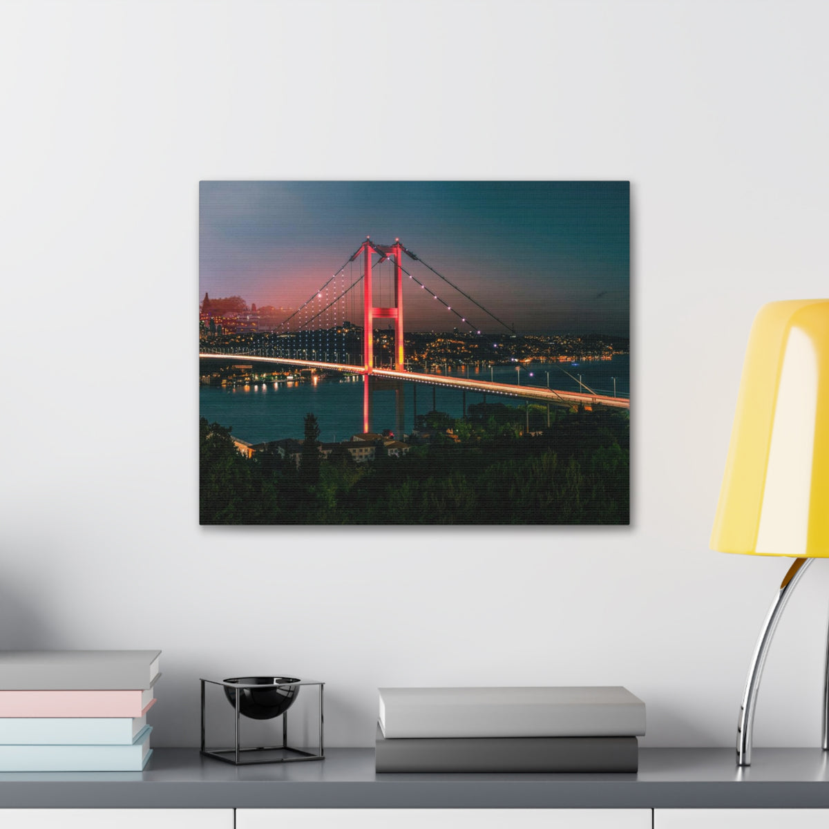 Istanbul Night Skyline Canvas Artwork High-Quality Breathtaking Stunning Cityscape for Home Decor Ready to Hang-Express Your Love Gifts