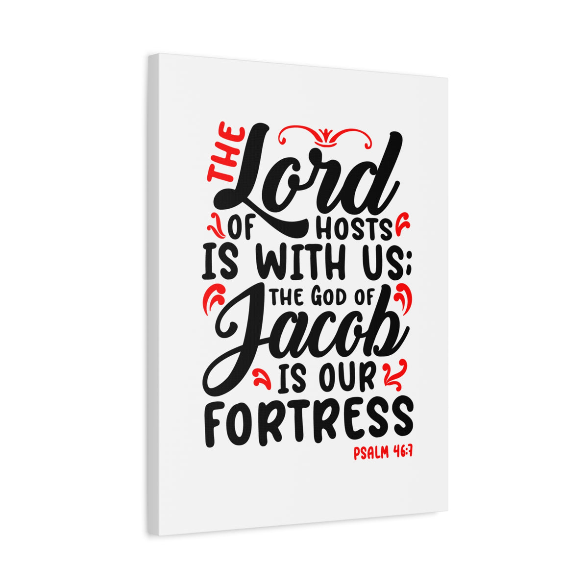 Scripture Canvas The Lord Of Hosts Psalm 46:7 Christian Wall Art Bible Verse Print Ready to Hang-Express Your Love Gifts