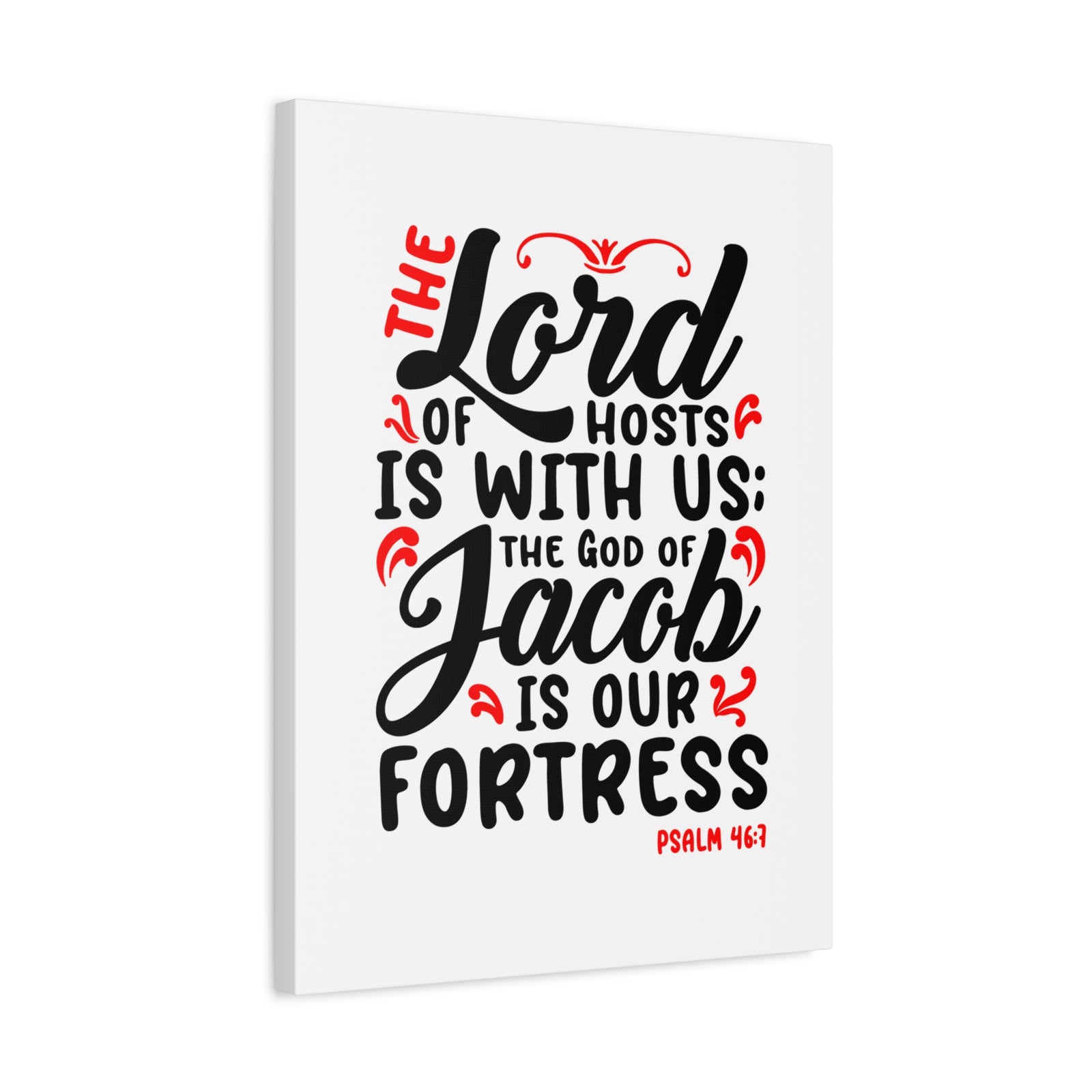 Scripture Canvas The Lord Of Hosts Psalm 46:7 Christian Wall Art Bible Verse Print Ready to Hang-Express Your Love Gifts