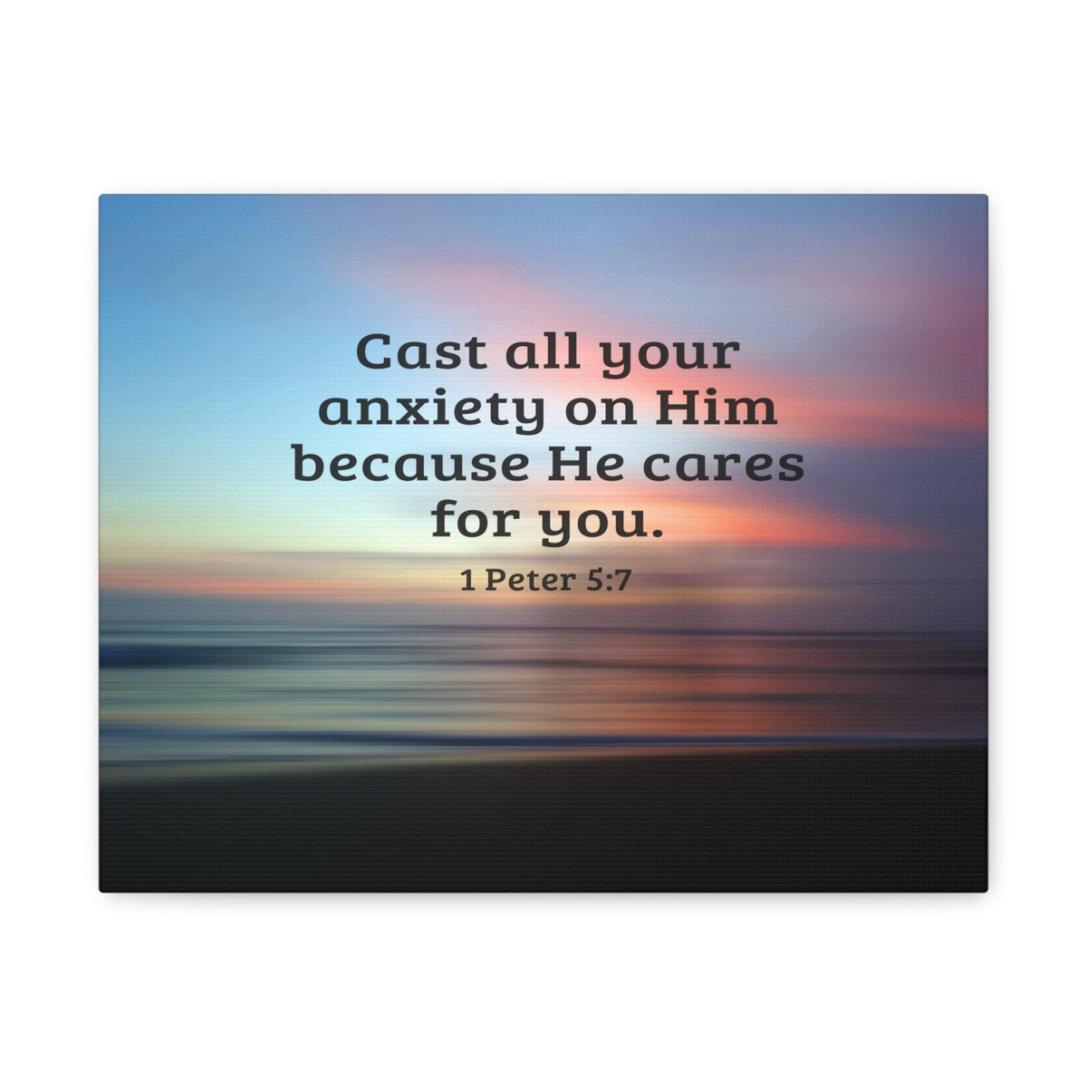 Scripture Walls He Cares For You 1 Peter 5:7 Bible Verse Canvas Christian Wall Art Ready to Hang-Express Your Love Gifts