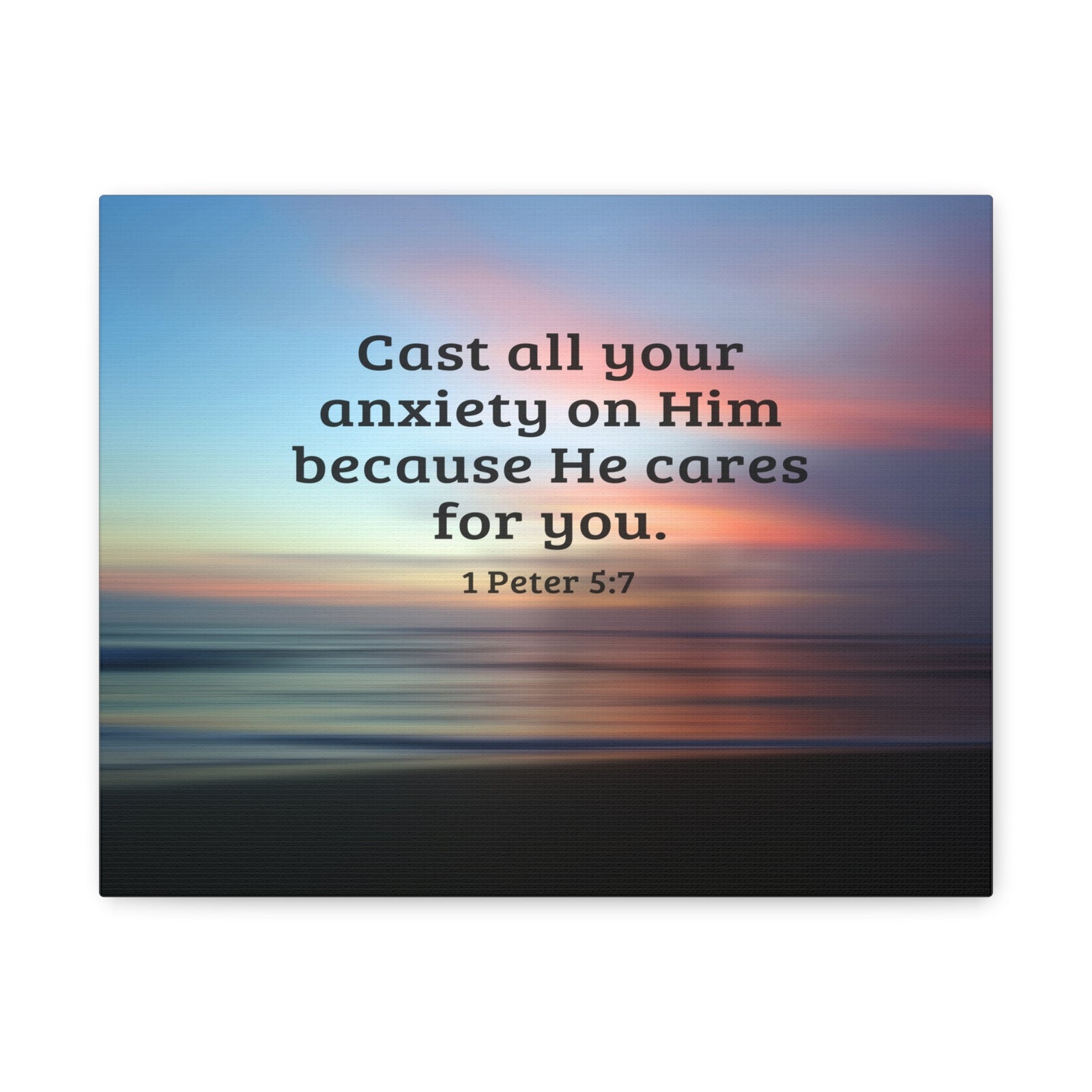 Scripture Walls He Cares For You 1 Peter 5:7 Bible Verse Canvas Christian Wall Art Ready to Hang-Express Your Love Gifts