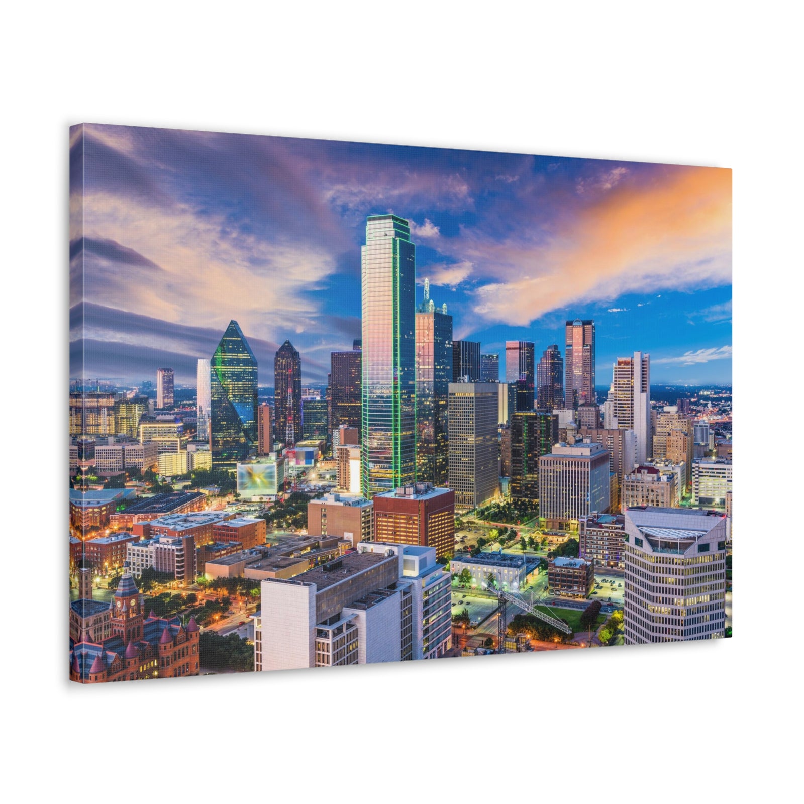 Dallas Daytime Skyline Canvas Artwork High-Quality Breathtaking Stunning Cityscape for Home Decor Ready to Hang-Express Your Love Gifts