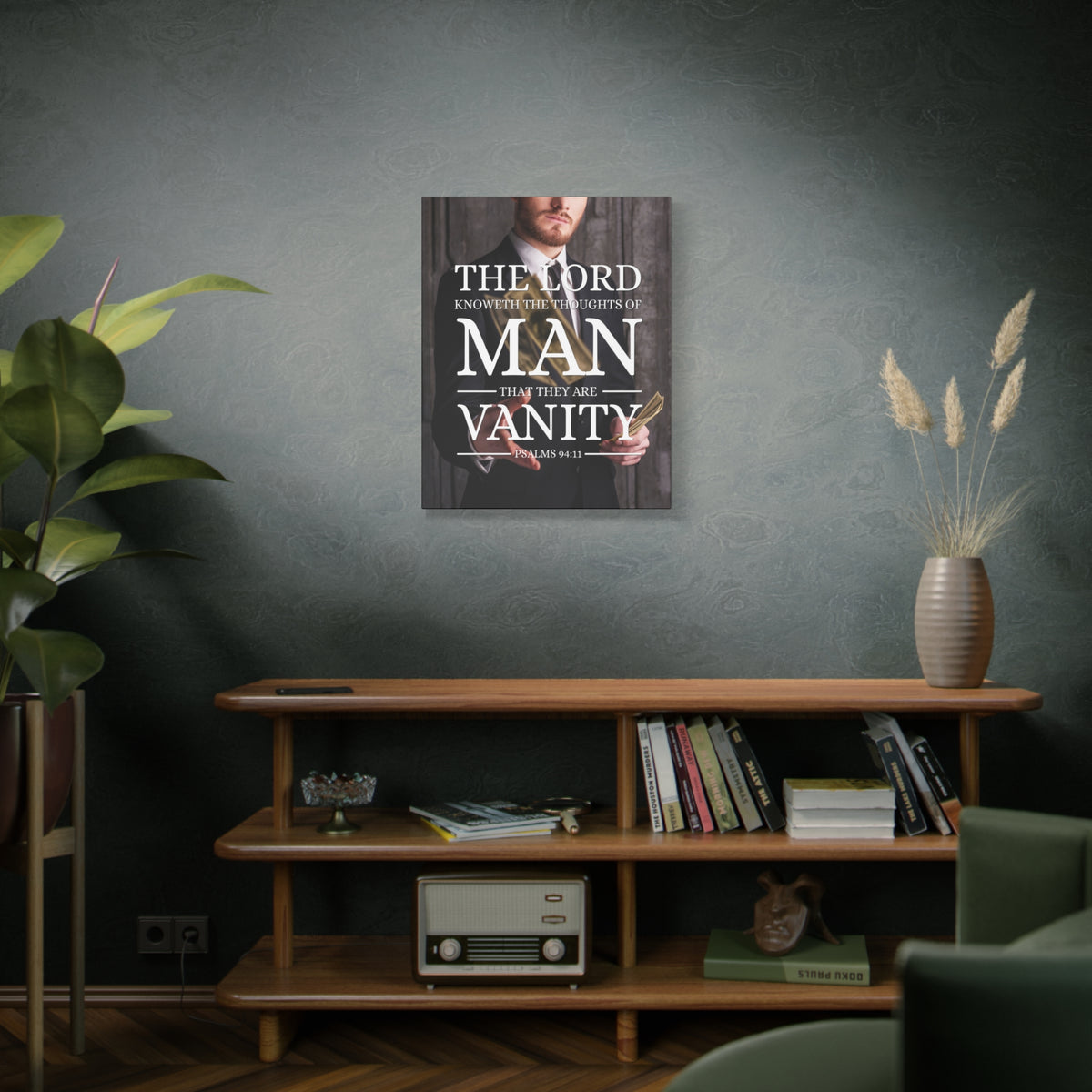 Scripture Canvas Thoughts Of Man Psalm 94:11 Christian Wall Art Bible Verse Print Ready to Hang-Express Your Love Gifts