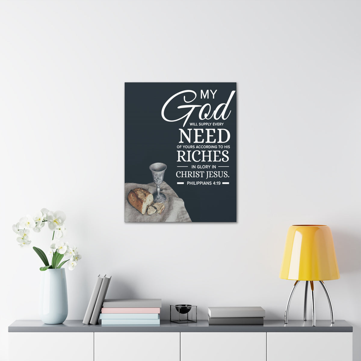 Bible Verse Canvas My God Need Riches Philippians 4:19 Wall Art Christian Home Decor-Express Your Love Gifts