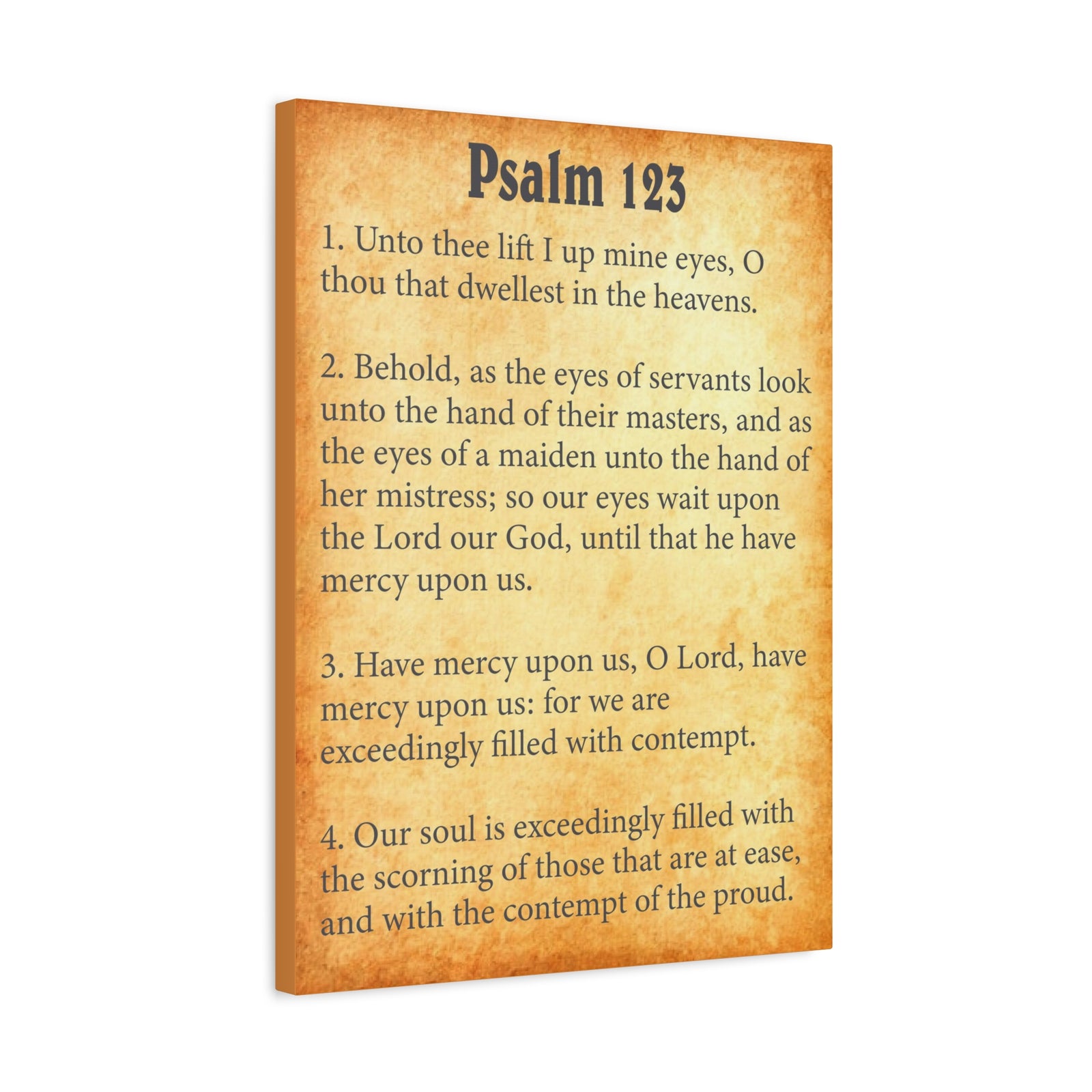 Scripture Walls Psalm 123 Gold Bible Chapter Canvas Christian Wall Art Ready to Hang-Express Your Love Gifts
