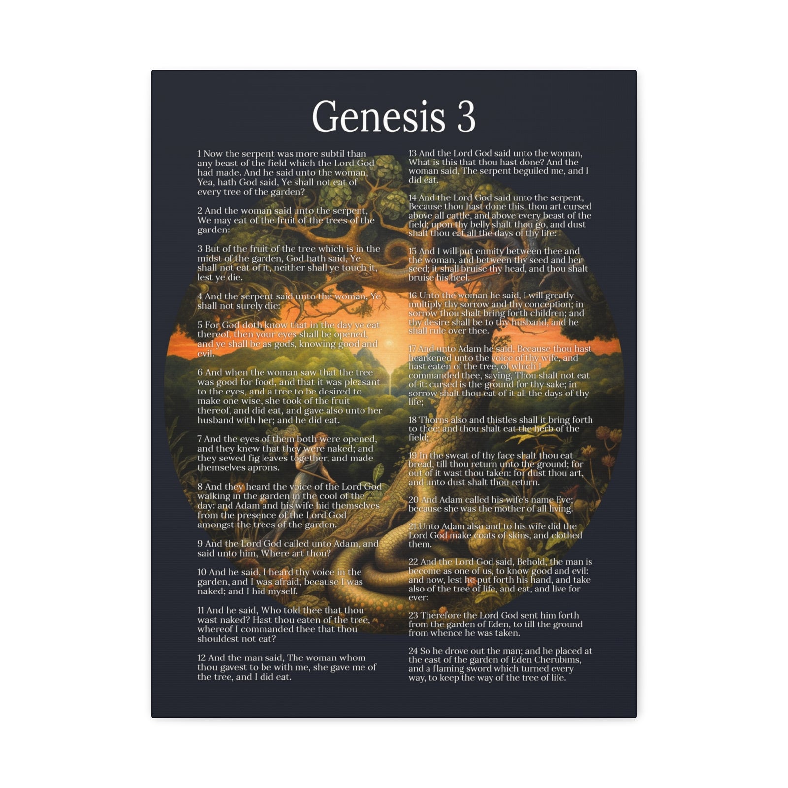 Scripture Walls Fall of Man Genesis 3 Chapter Christian Wall Art Print Ready to Hang Unframed-Express Your Love Gifts