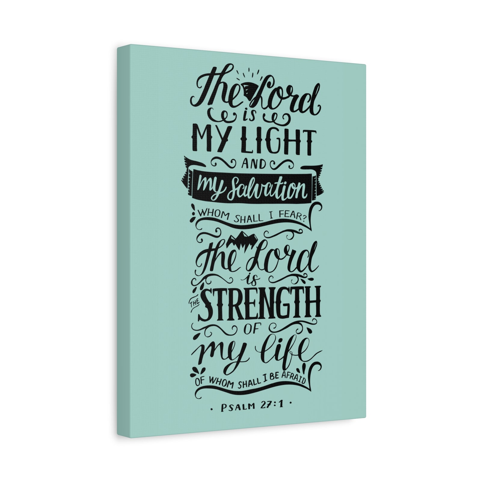 Scripture Canvas The Lord Is My Light Psalm 27 :1 Christian Wall Art Bible Verse Print Ready To Hang-Express Your Love Gifts