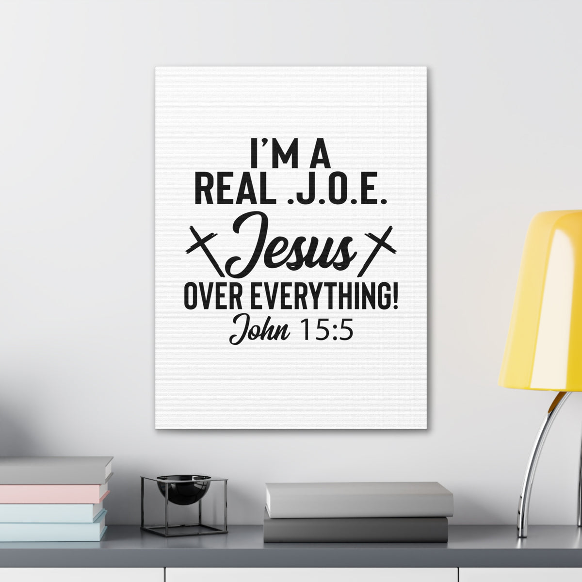 Scripture Walls John 15:5 Real J.O.E Bible Verse Canvas Christian Wall Art Ready to Hang Unframed-Express Your Love Gifts