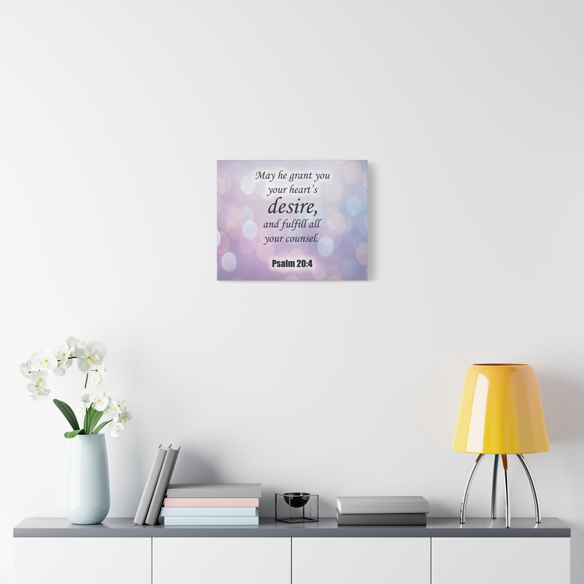 Bible Verse Canvas Fulfill All Your Counsel Psalm 20:4 Christian Home Decor Scripture Art-Express Your Love Gifts