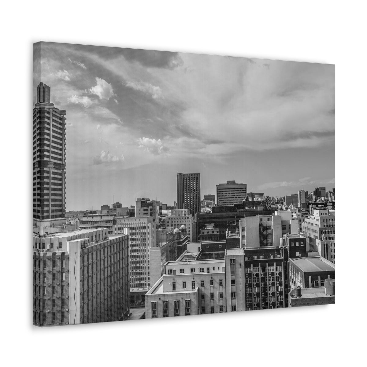Johannesburg Black And White Skyline Canvas Artwork High-Quality Breathtaking Stunning Cityscape for Home Decor Ready to Hang-Express Your Love Gifts