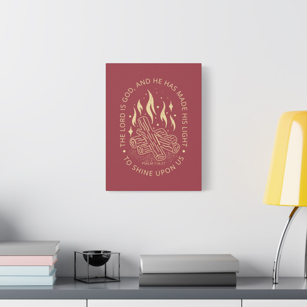 Scripture Canvas His Light Psalm 118:27 Christian Wall Art Bible Verse Print Ready to Hang-Express Your Love Gifts