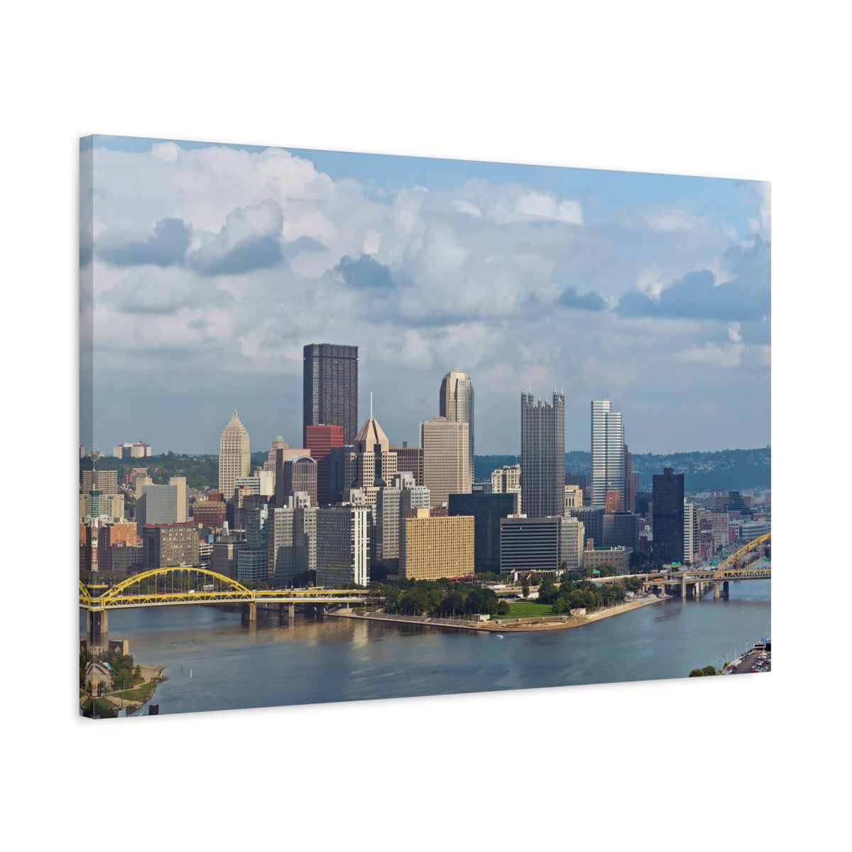Pittsburgh Daytime Skyline Canvas Artwork High-Quality Breathtaking Stunning Cityscape for Home Decor Ready to Hang-Express Your Love Gifts