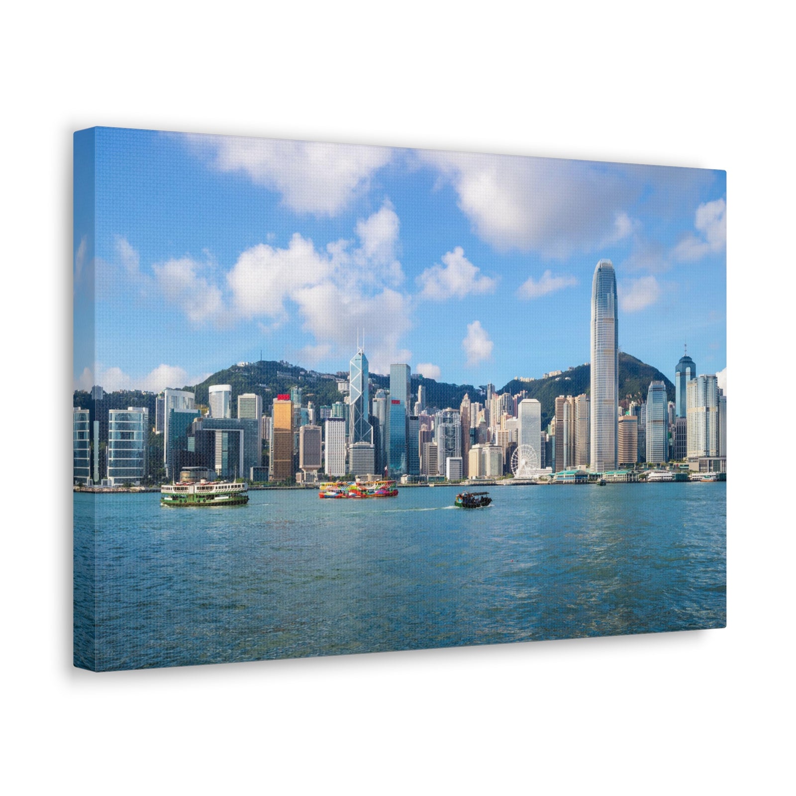 Hong Kong Daytime Skyline Canvas Artwork High-Quality Breathtaking Stunning Cityscape for Home Decor Ready to Hang-Express Your Love Gifts