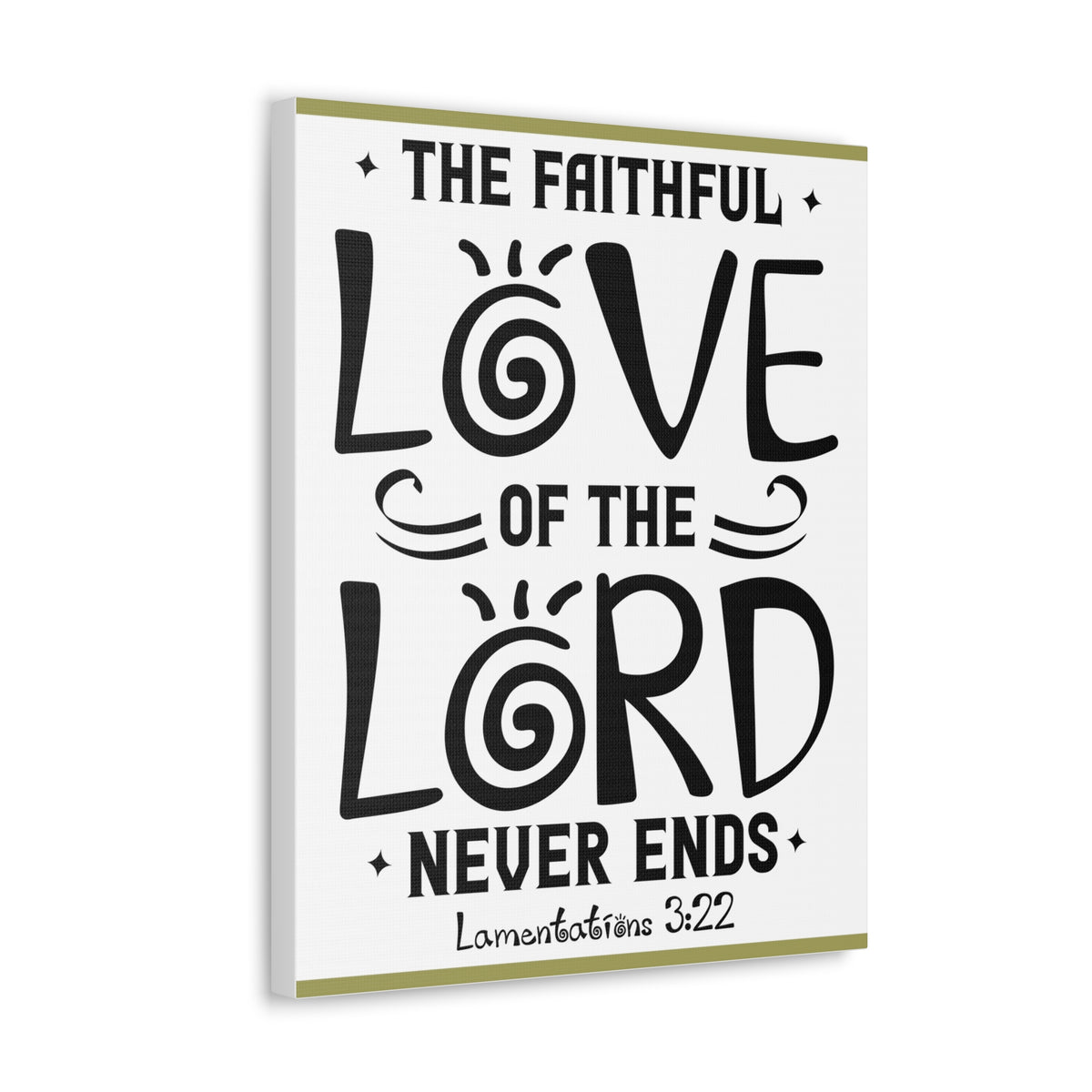 Scripture Canvas The Faithful Love Of The Lord Lamentations 3:22 Christian Wall Art Bible Verse Print Ready To Hang-Express Your Love Gifts
