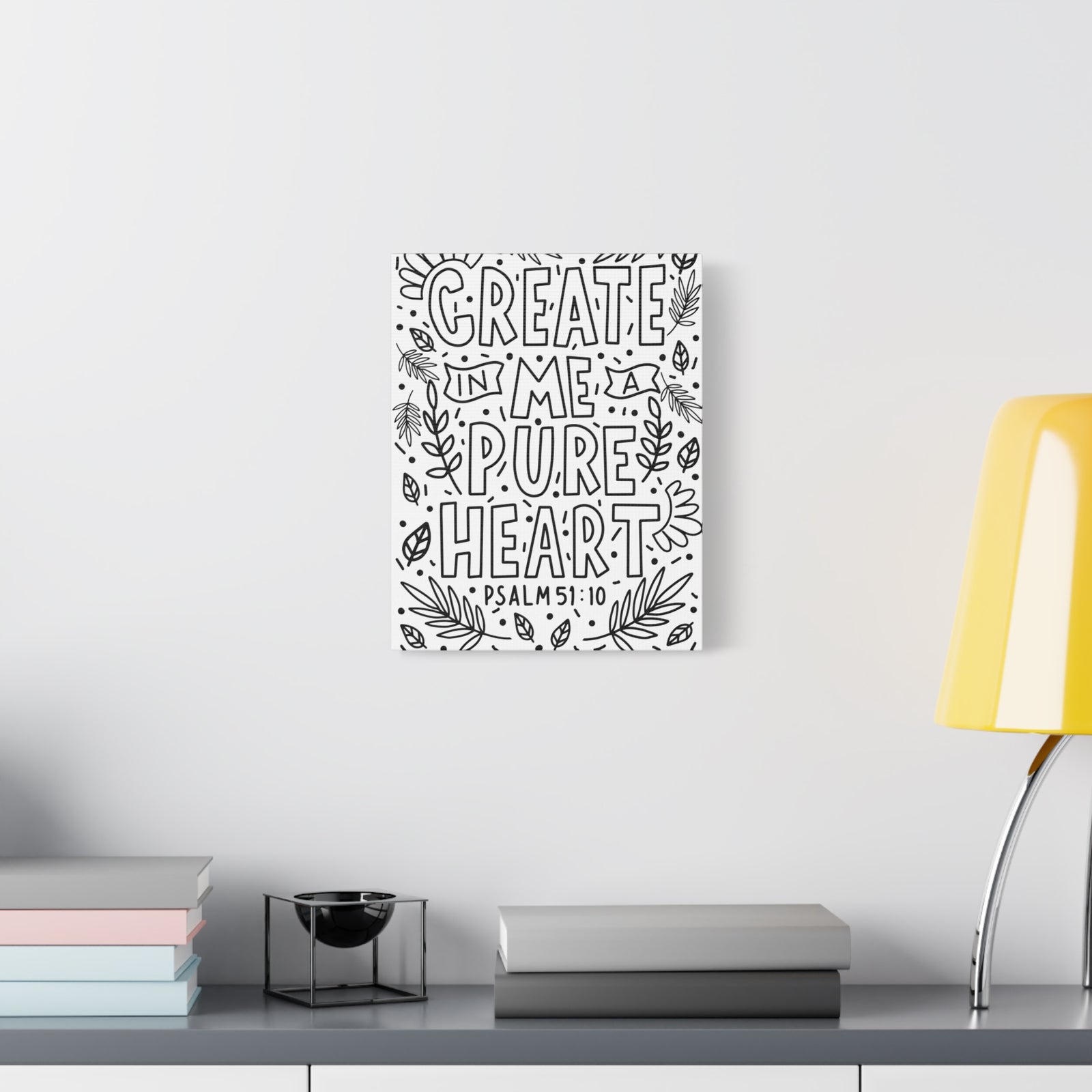 Scripture Canvas A Pure Heart Psalm 51:10 Christian Wall Art Bible Verse Print Ready to Hang-Express Your Love Gifts