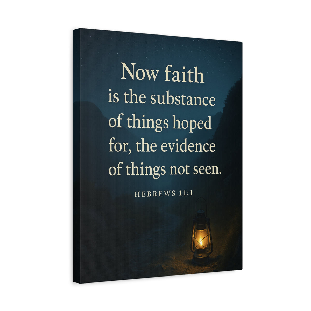 Bible Verse Canvas Hebrews 11:1 Christian Home Décor Wall Art Scripture Ready to Hang Faith Print-Express Your Love Gifts