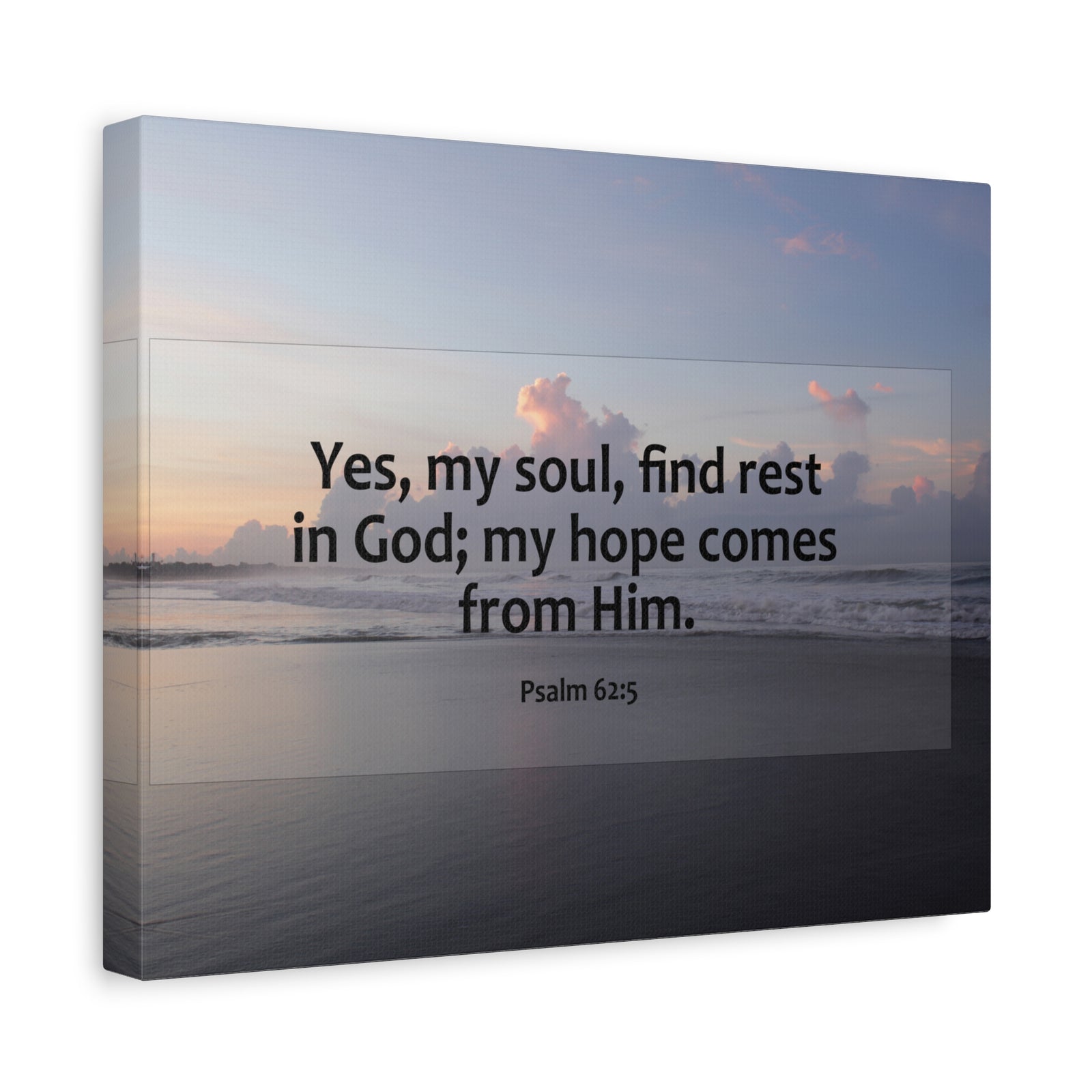 Scripture Canvas Find Rest In God Psalm 62:5 Christian Wall Art Bible Verse Print Ready to Hang-Express Your Love Gifts