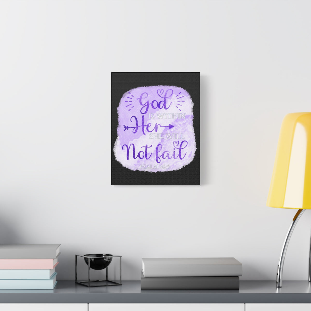 Scripture Walls Psalm 46:5 God is Within Her Bible Verse Canvas Christian Wall Art Ready to Hang Unframed-Express Your Love Gifts