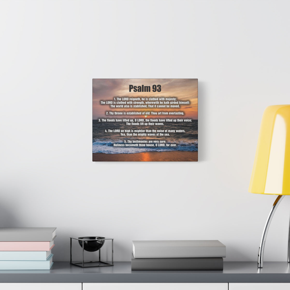 Scripture Canvas The Lord Reigneth Psalm 93 Christian Wall Art Bible Verse Print Ready to Hang-Express Your Love Gifts
