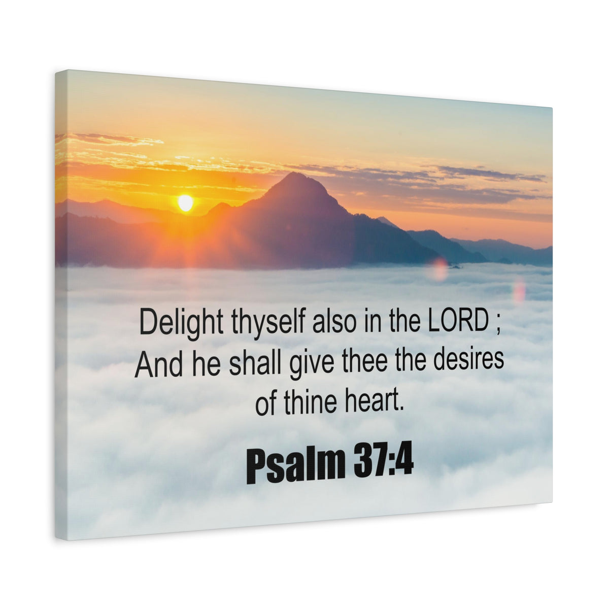 Scripture Canvas Delight Thyself Psalm 37:4 Christian Wall Art Bible Verse Print Ready to Hang-Express Your Love Gifts