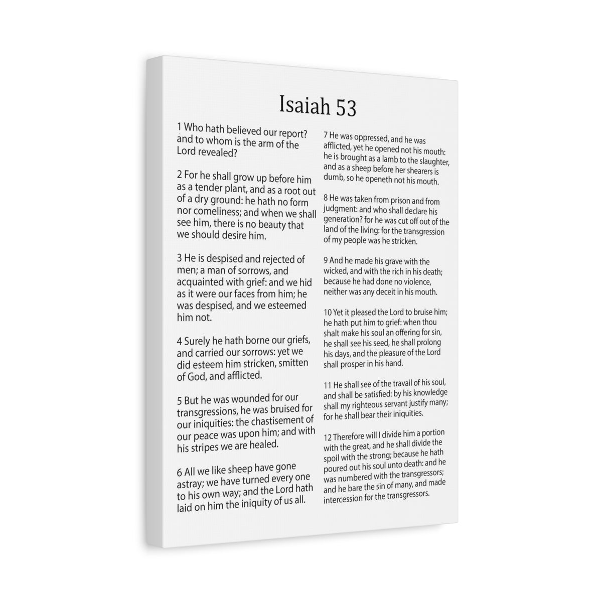 Scripture Walls Isaiah Chapter 53 White Christian Wall Art Print Ready to Hang Unframed-Express Your Love Gifts
