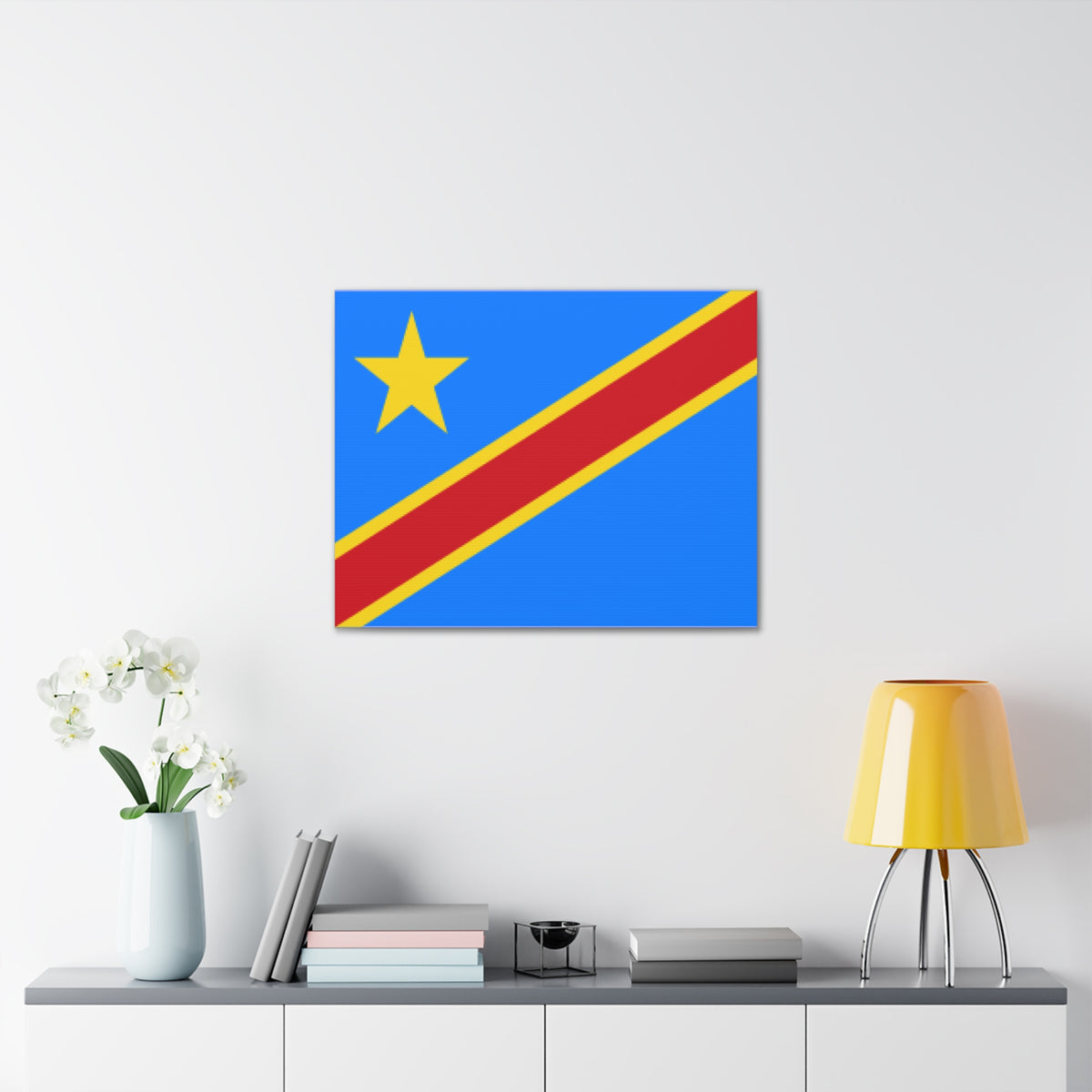 DR Congo Country Flag Canvas Vibrant Wall Art Unframed Home Decor-Express Your Love Gifts