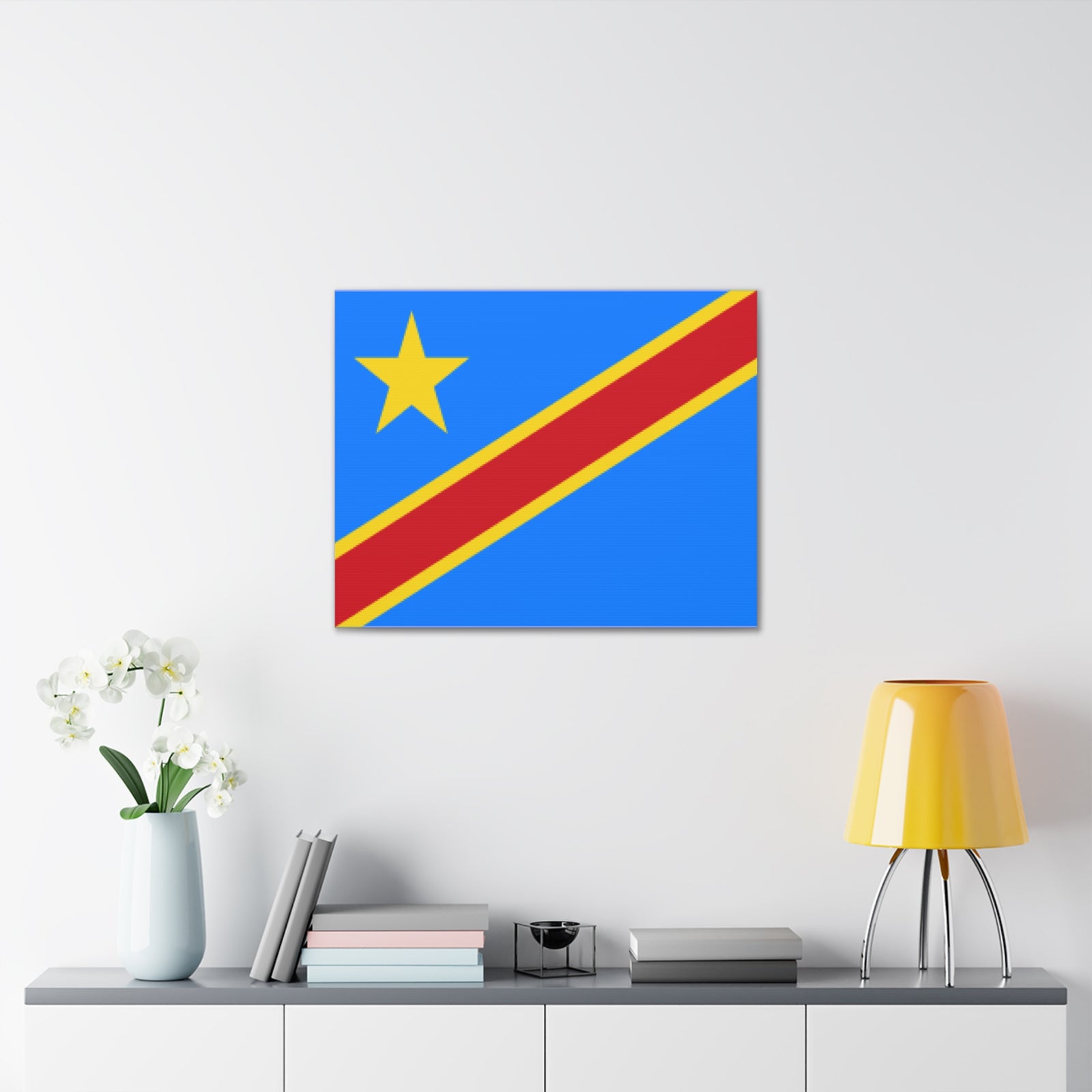 DR Congo Country Flag Canvas Vibrant Wall Art Unframed Home Decor-Express Your Love Gifts