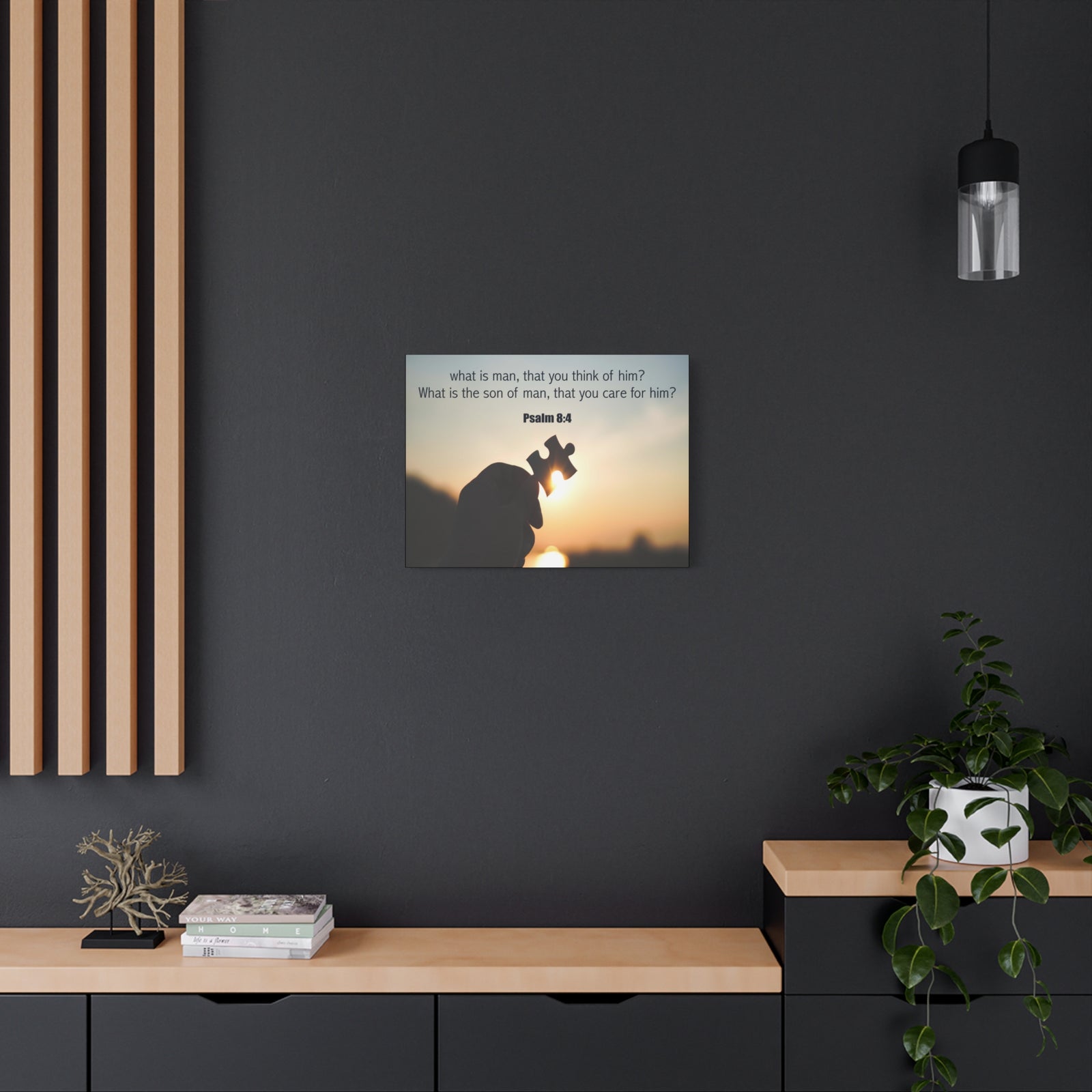 Scripture Canvas What is Man Psalm 8:4 Christian Wall Art Bible Verse Print Ready to Hang-Express Your Love Gifts