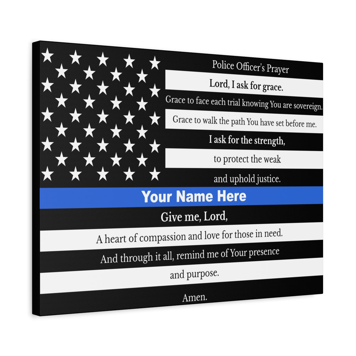 Scripture Walls Personalized Police Prayer Bible Canvas Christian Wall Art Ready to Hang Unframed-Express Your Love Gifts
