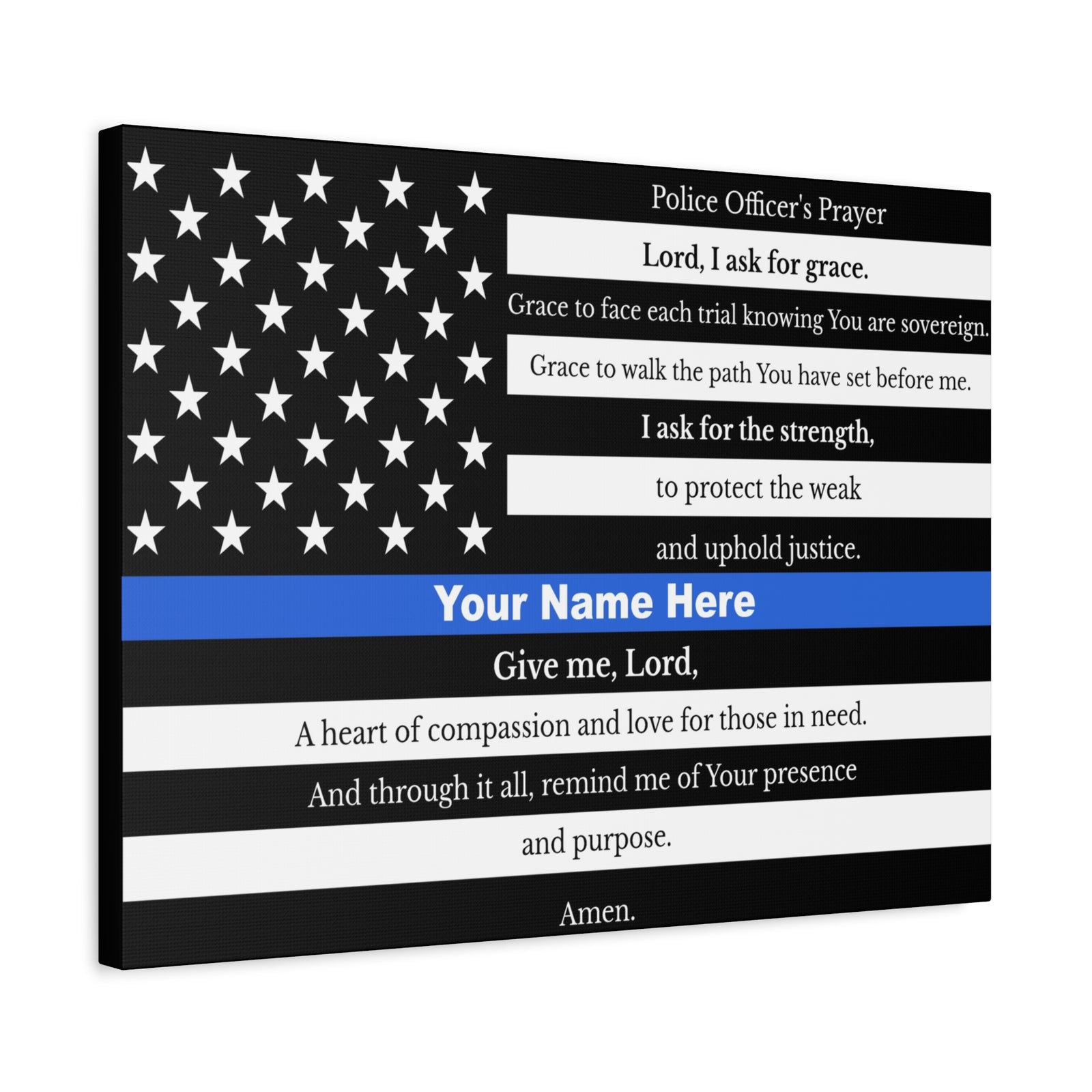 Scripture Walls Personalized Police Prayer Bible Canvas Christian Wall Art Ready to Hang Unframed-Express Your Love Gifts