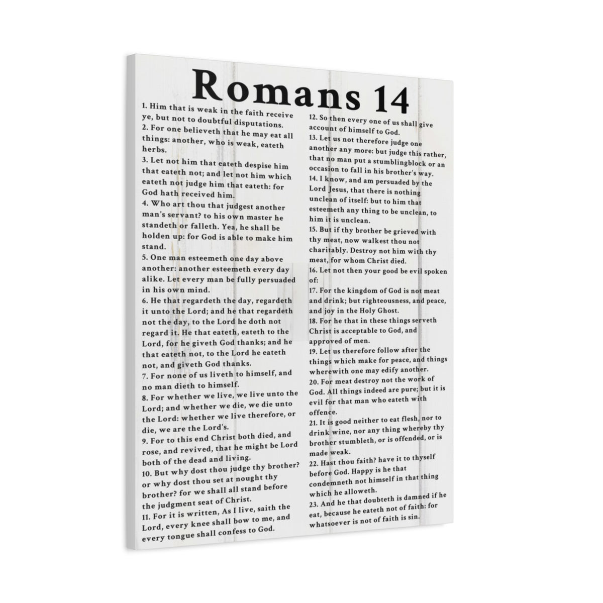 Scripture Walls Romans 14 White Bible Verse Canvas Christian Wall Art Ready to Hang Unframed-Express Your Love Gifts