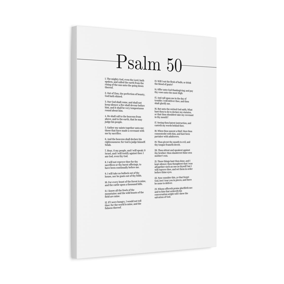 Scripture Canvas Our God Shall Come Psalm 50 Christian Wall Art Bible Verse Print Ready to Hang-Express Your Love Gifts